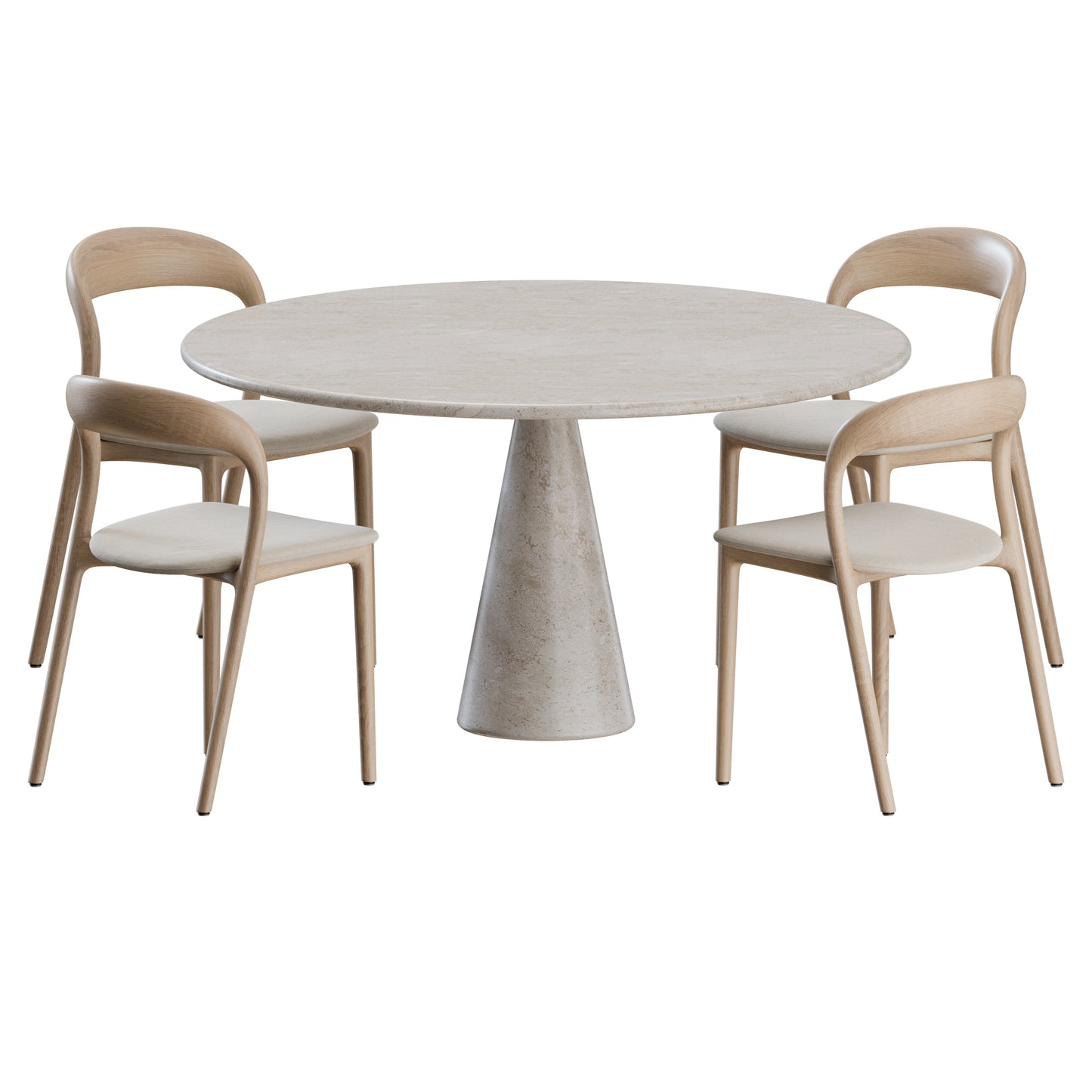 Neva Chair M Table Dining Set 3D Model