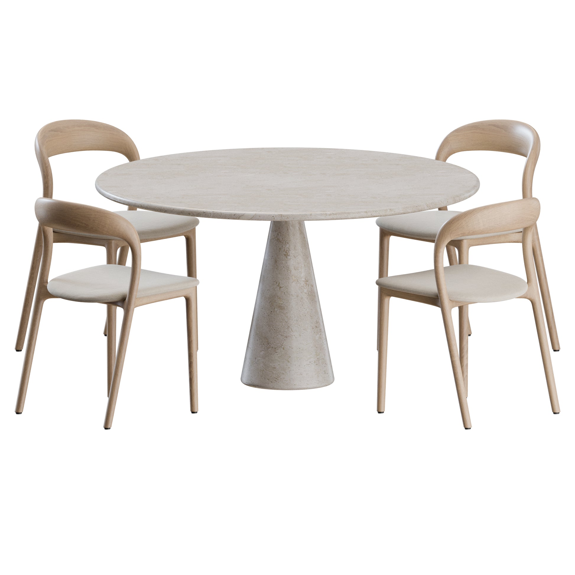 Neva Chair M Table Dining Set 3D Model