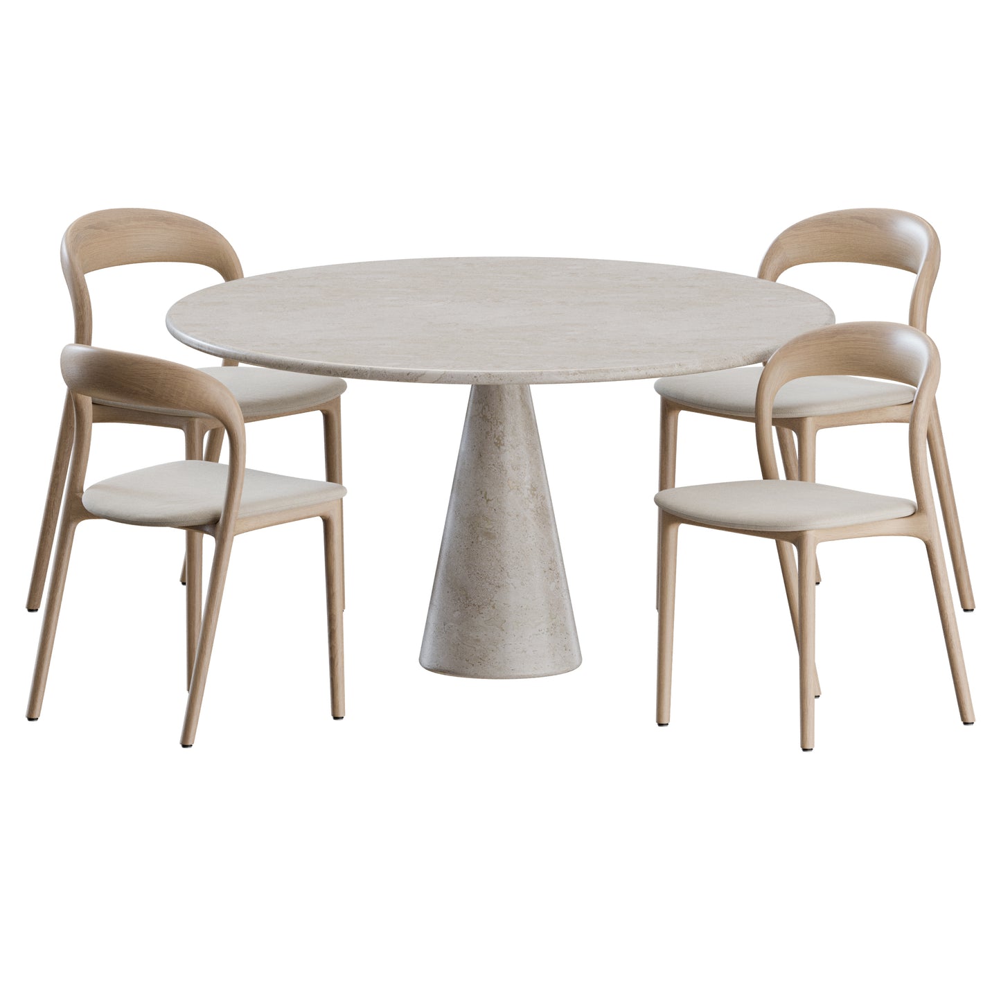 Neva Chair M Table Dining Set 3D Model