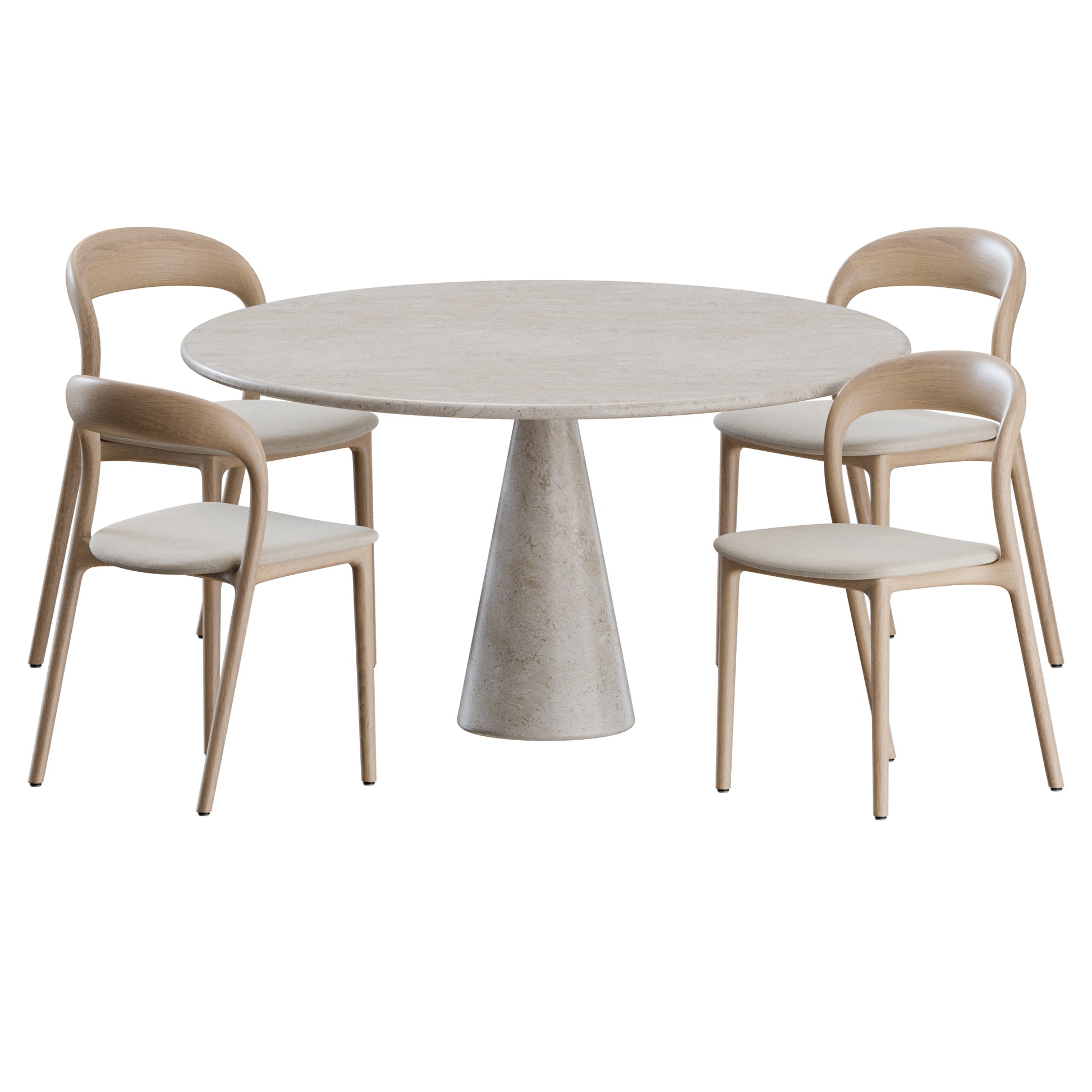 Neva Chair M Table Dining Set 3D Model
