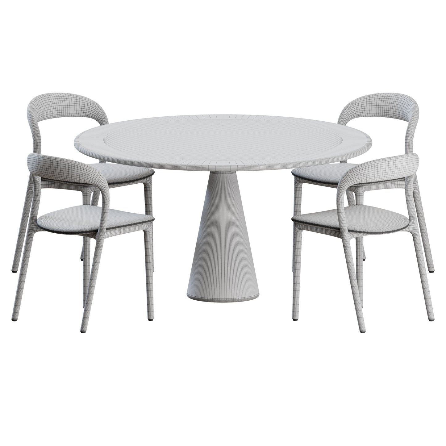 Neva Chair M Table Dining Set 3D Model