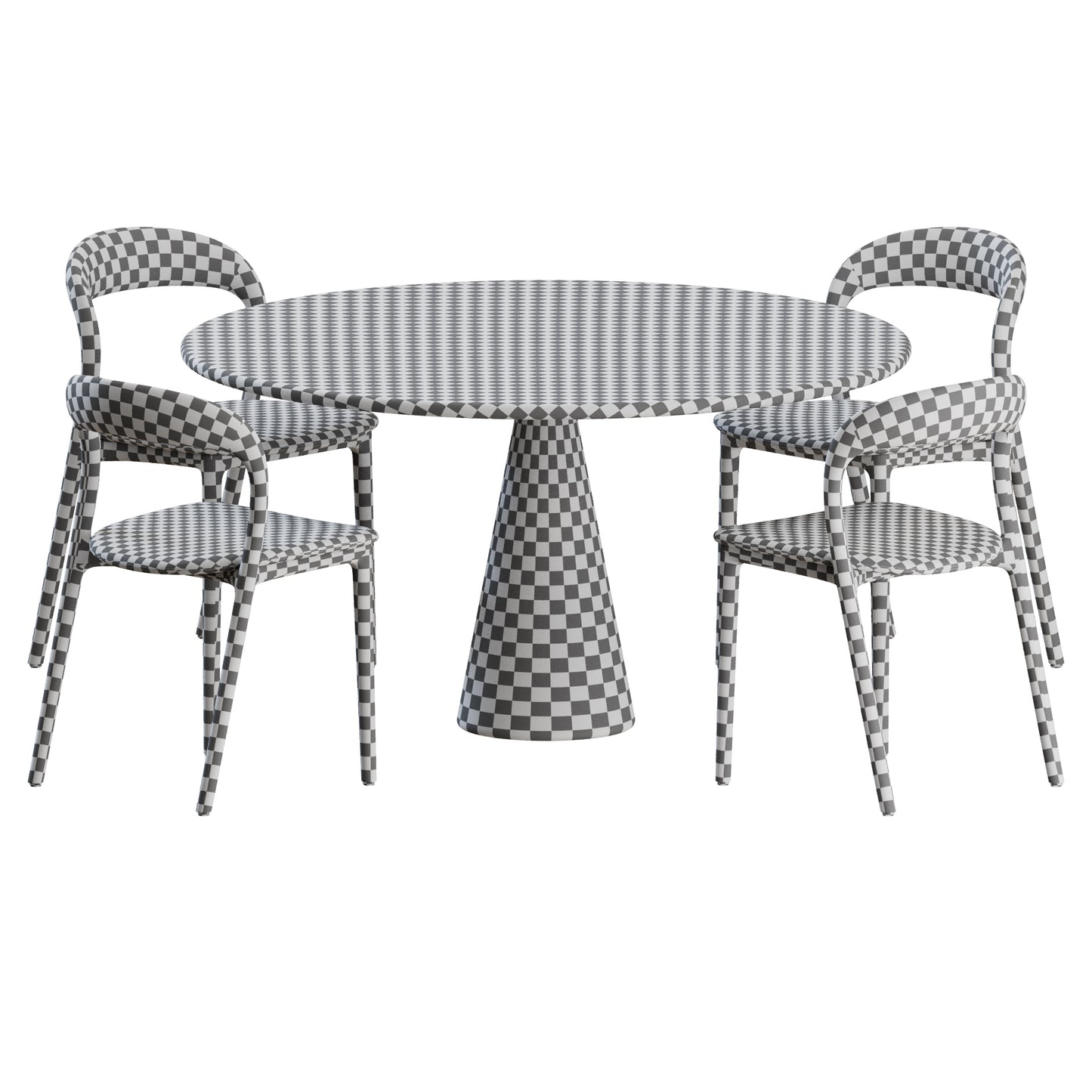 Neva Chair M Table Dining Set 3D Model