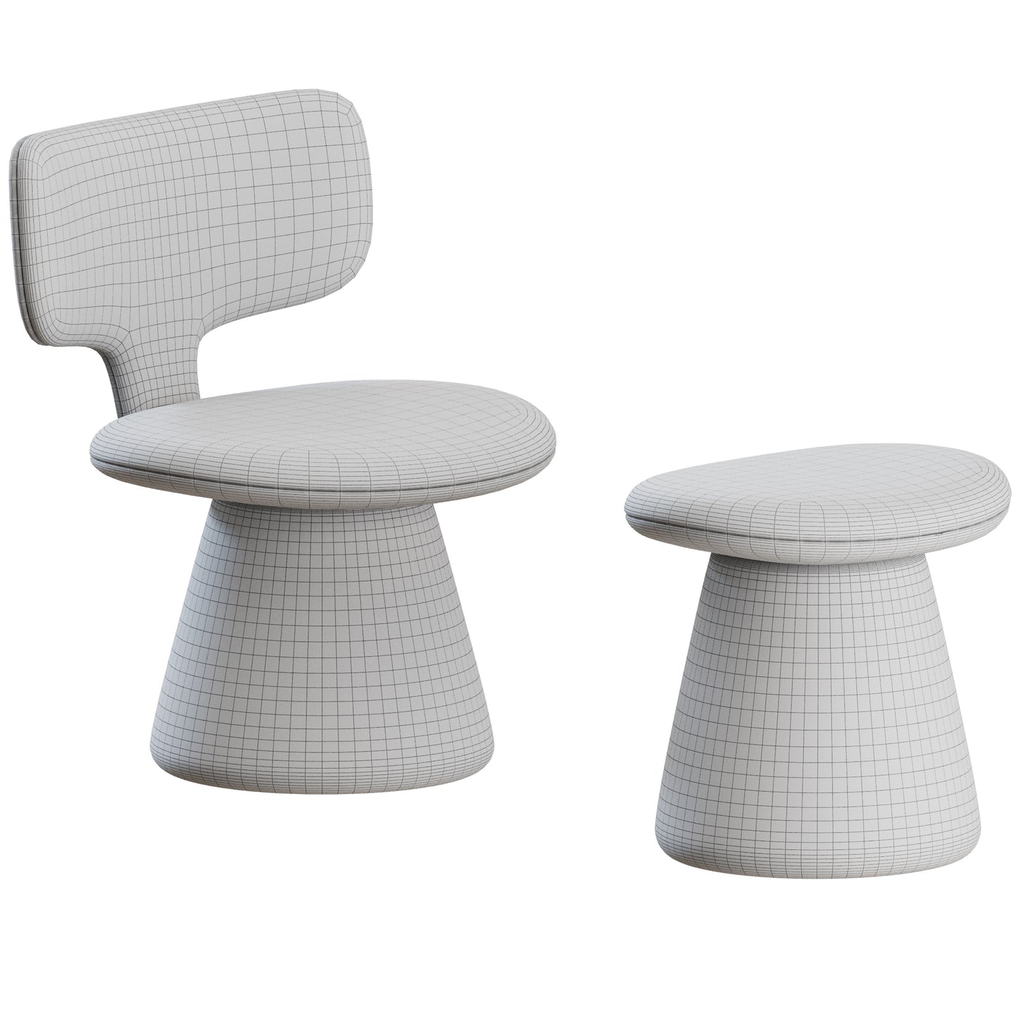 Oko Armchair and Bench by Saccaro 3D Model