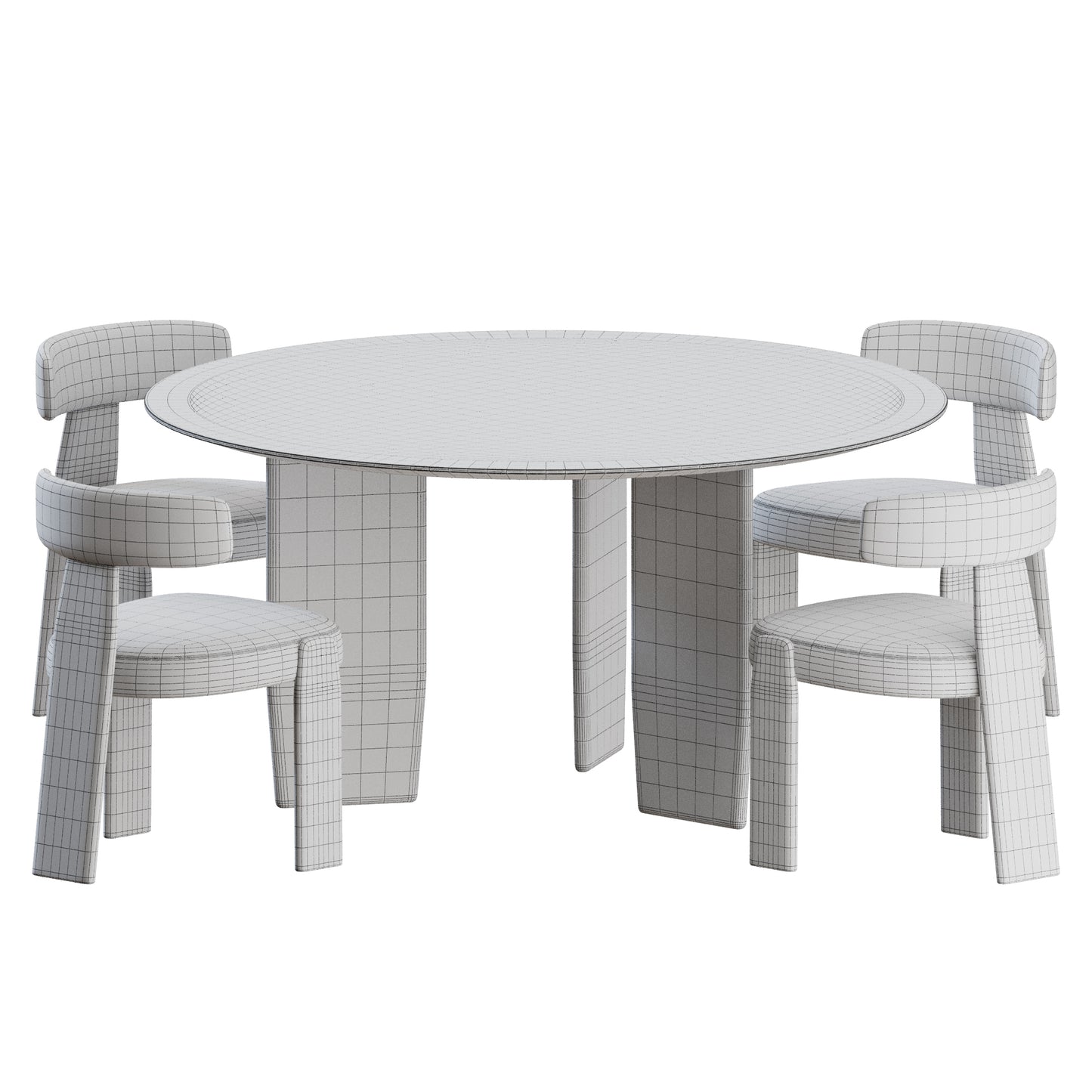 Oru Dining Set 01 by Andreu World 3D Model