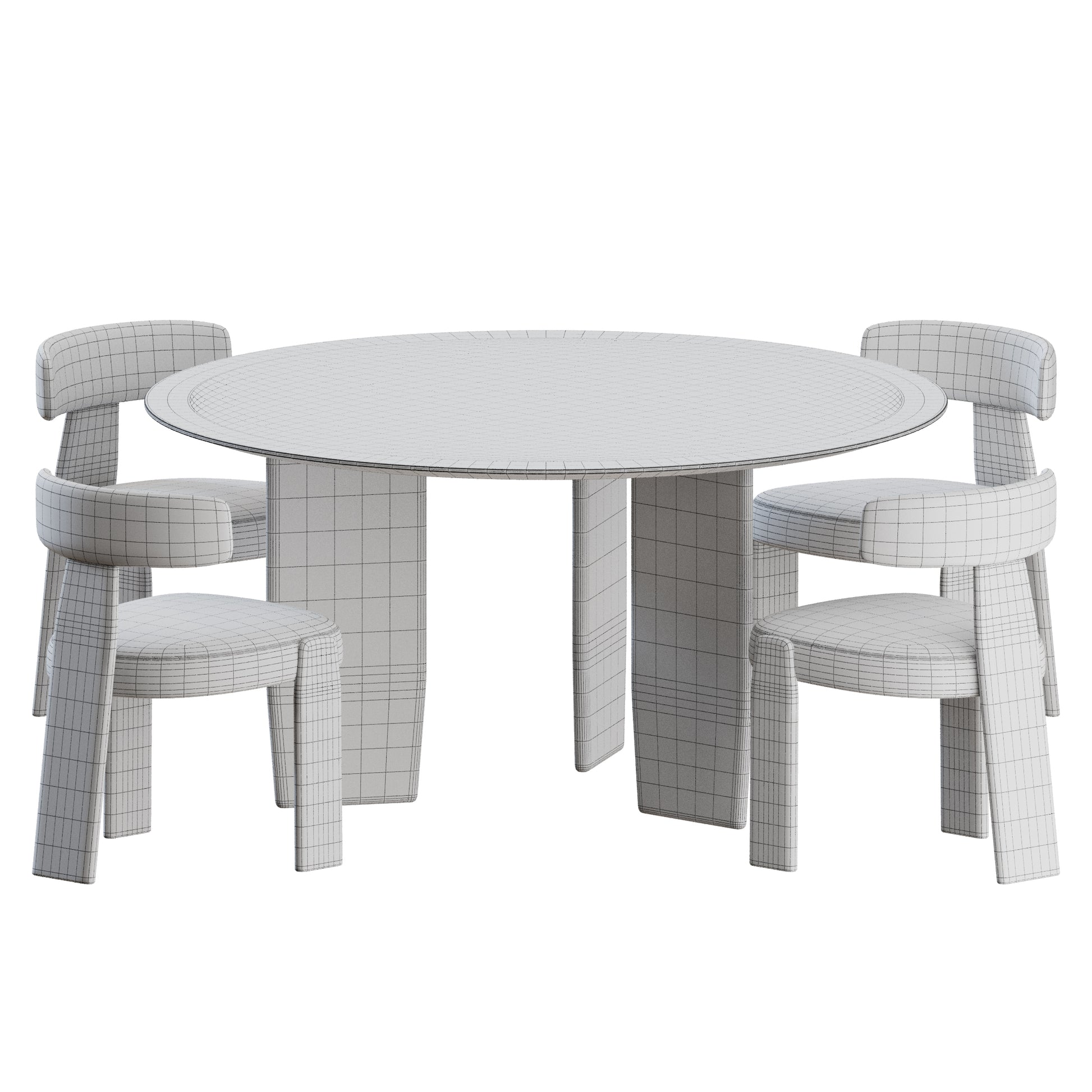 Oru Dining Set 01 by Andreu World 3D Model