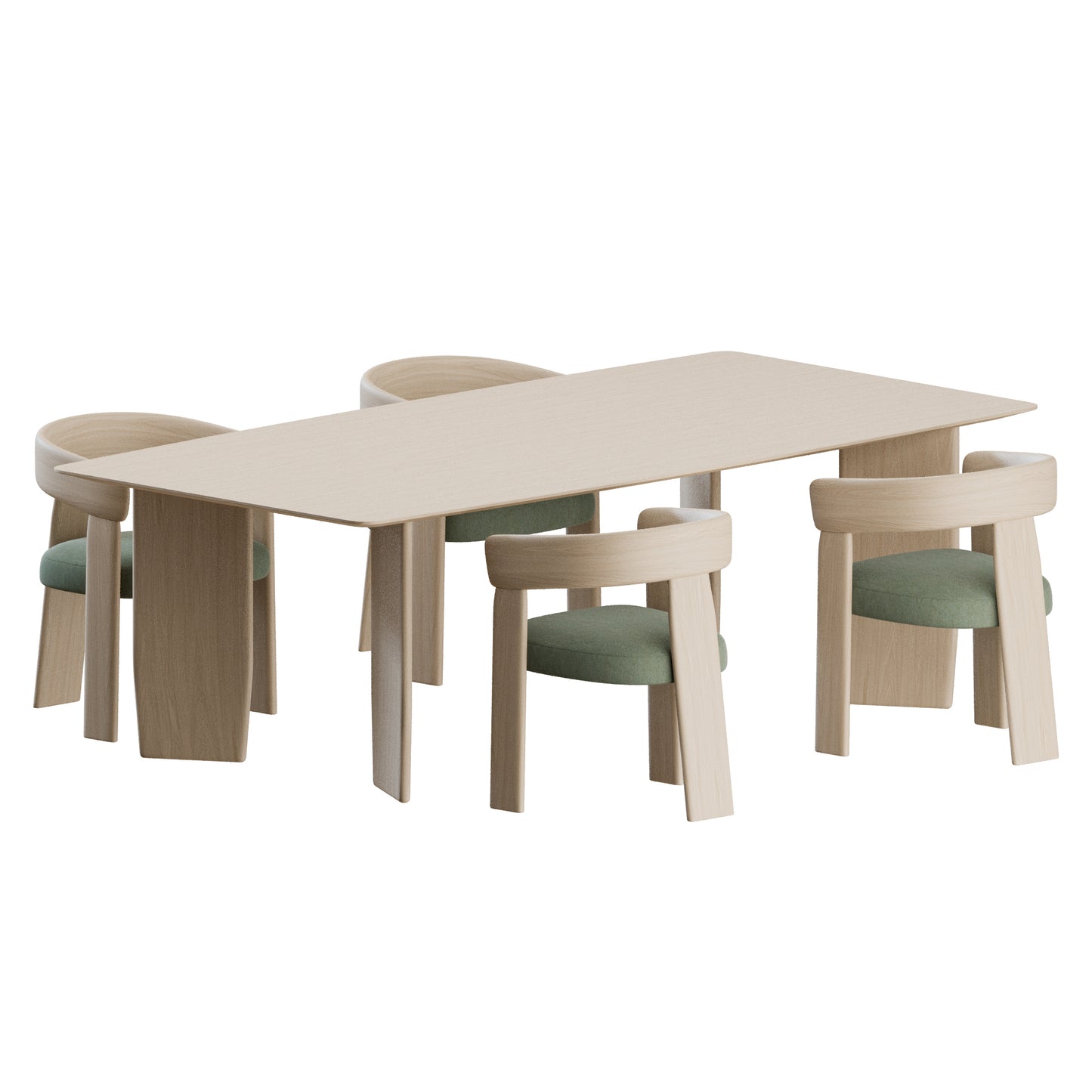 Oru Dining Set 02 by Andreu World 3D Model