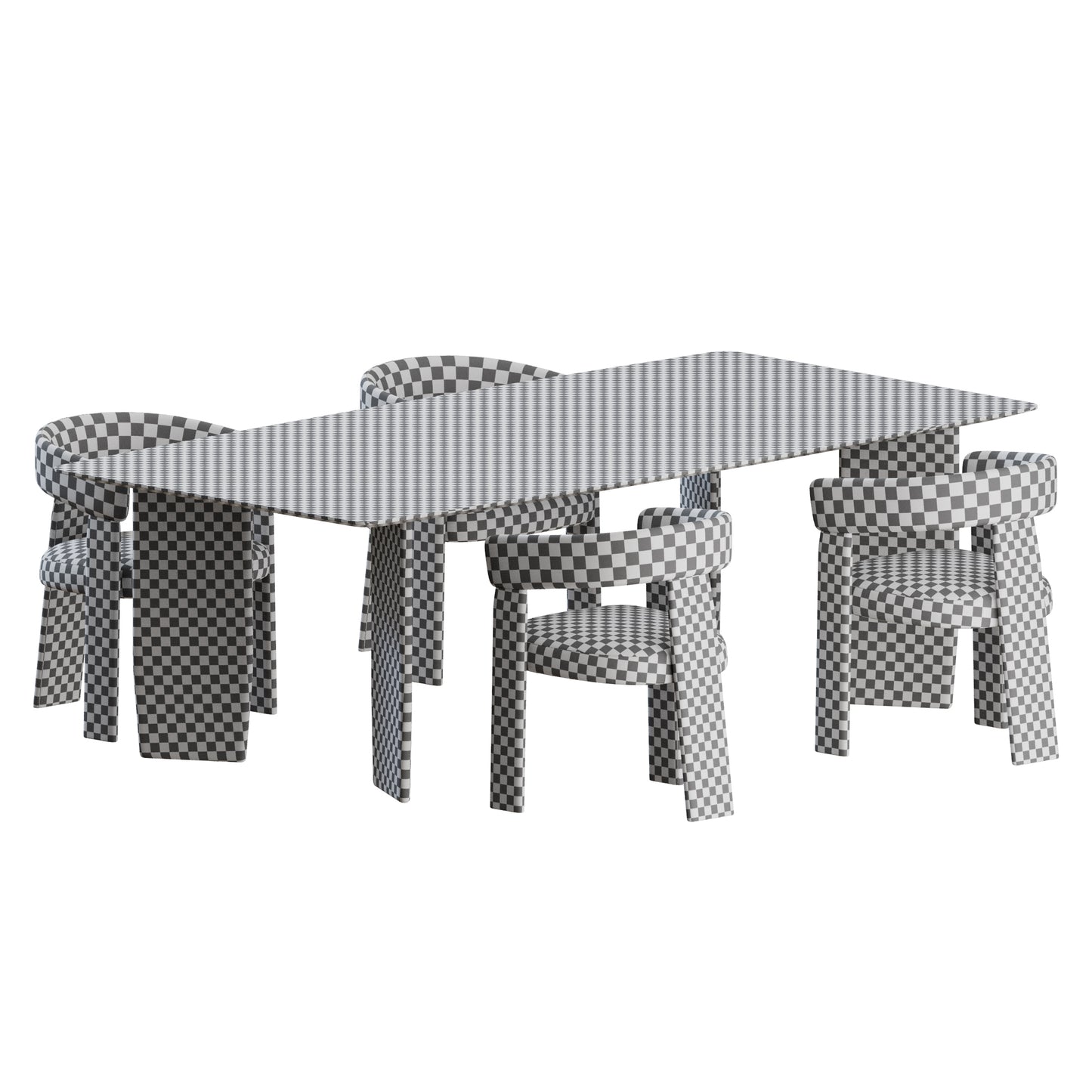 Oru Dining Set 02 by Andreu World 3D Model