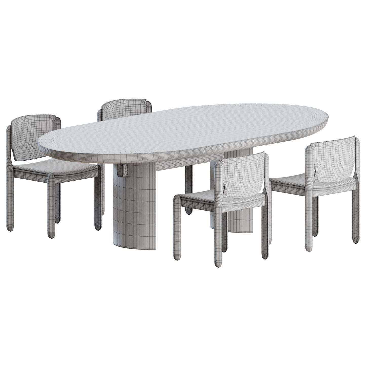 Paola Chair Torii Love Table by Tacchini 3D Model