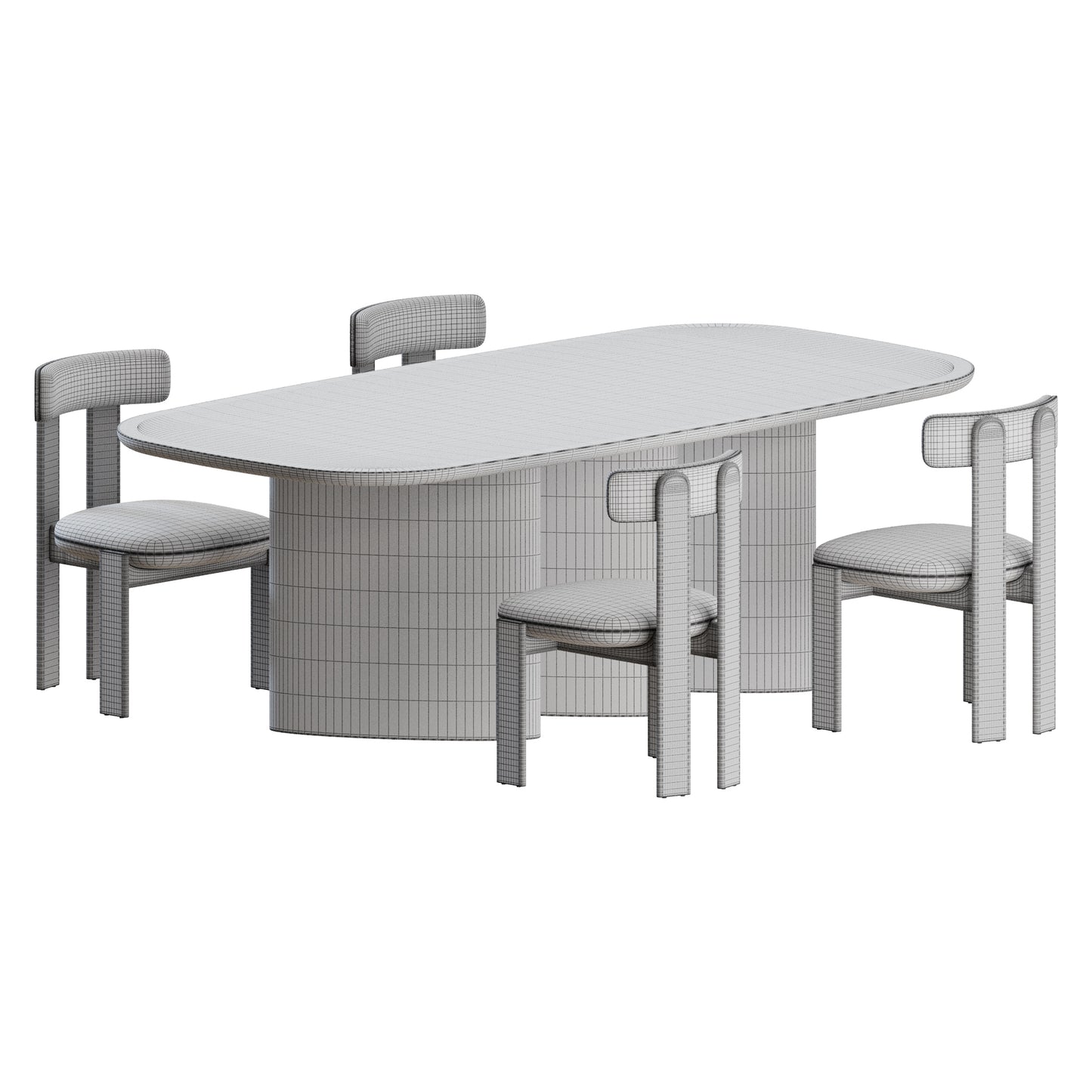 Pi Chair Louver Table by Bonaldo 3D Model
