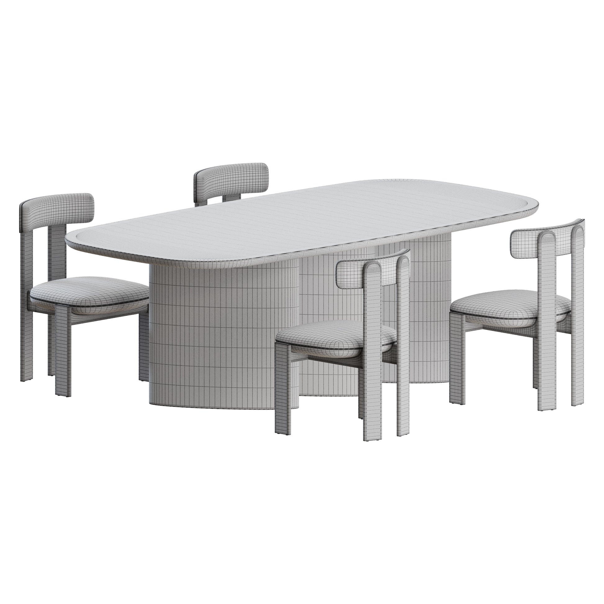 Pi Chair Louver Table by Bonaldo 3D Model