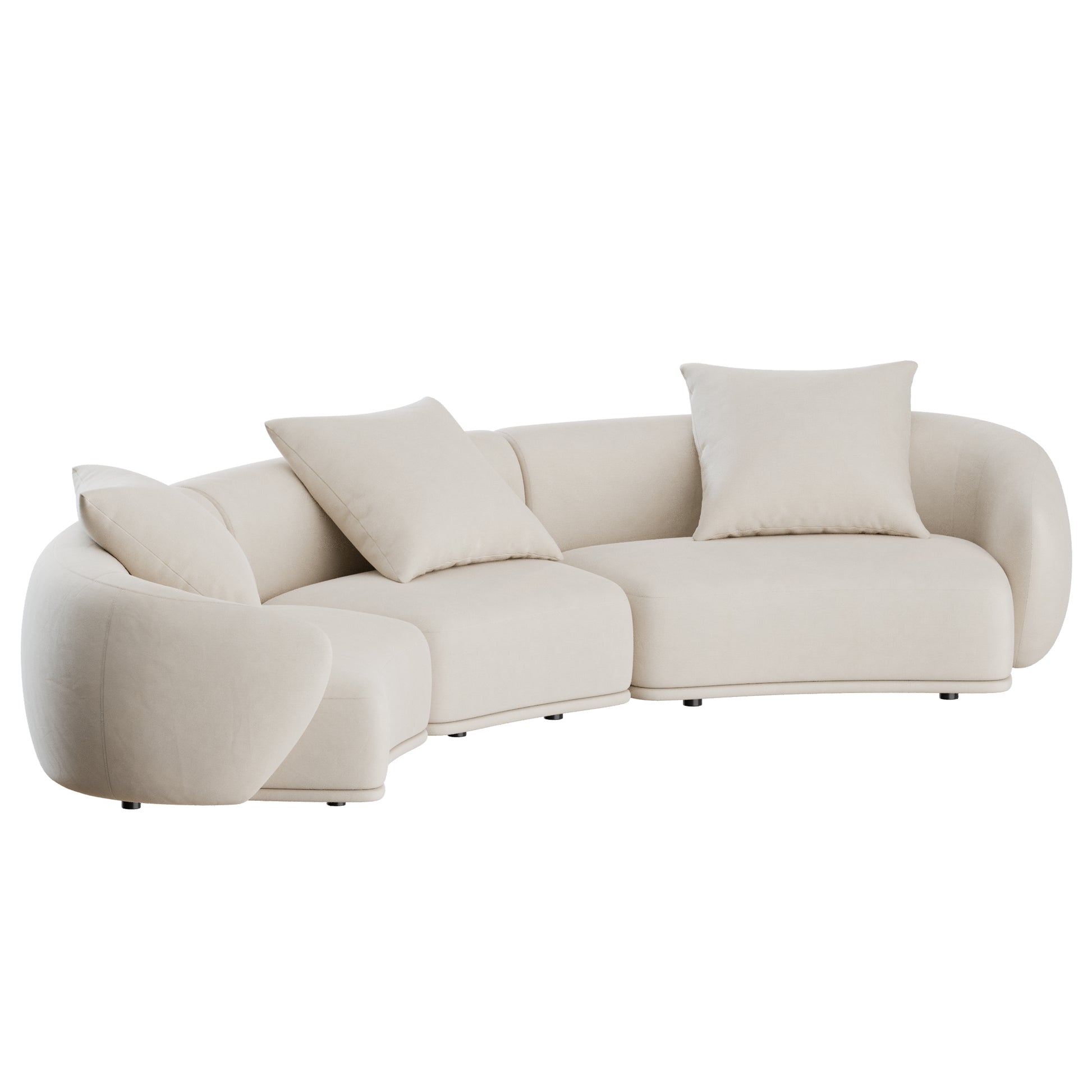 Rene Modular Curved Sofa by Meridiani 3D Model