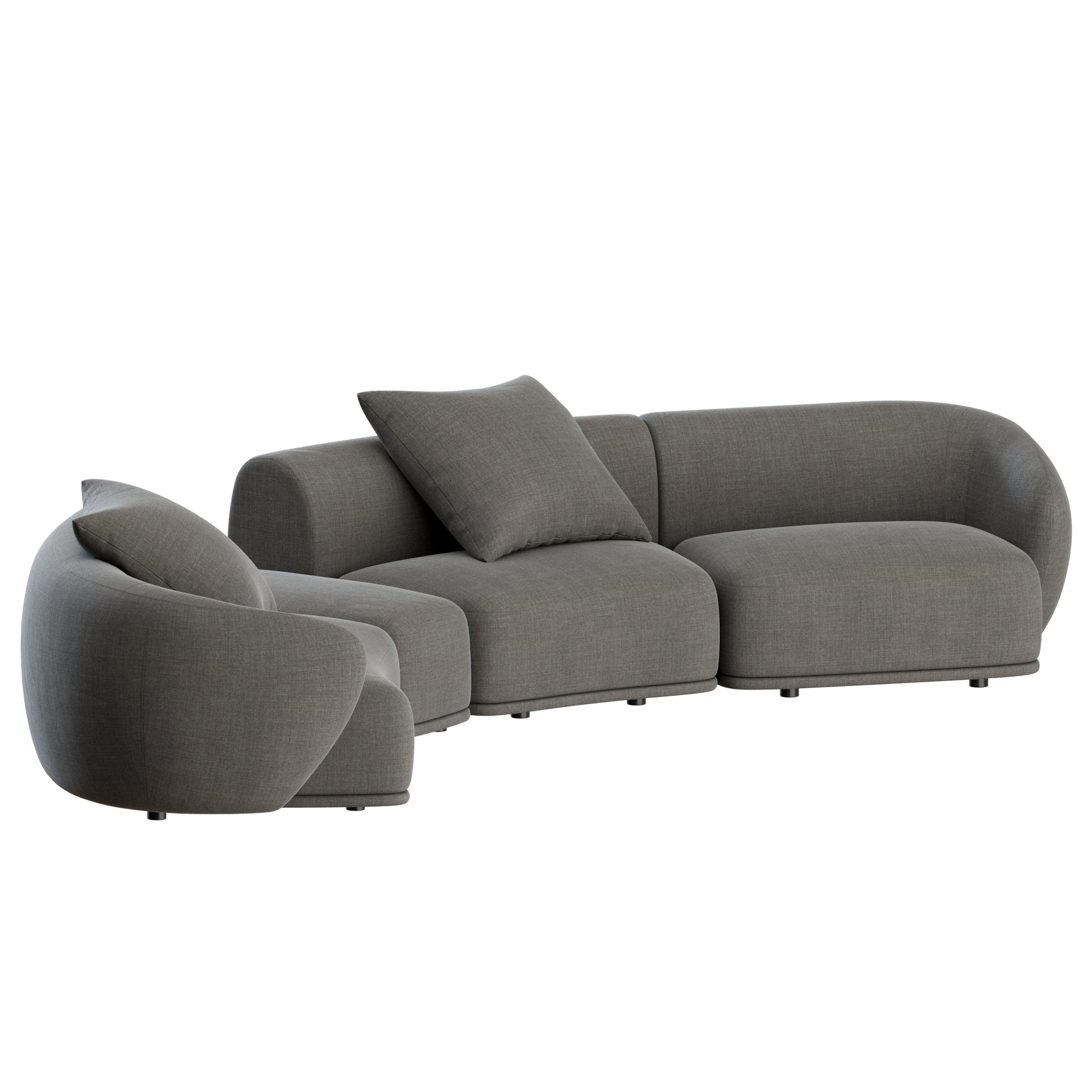 Rene Modular Curved Sofa by Meridiani 3D Model