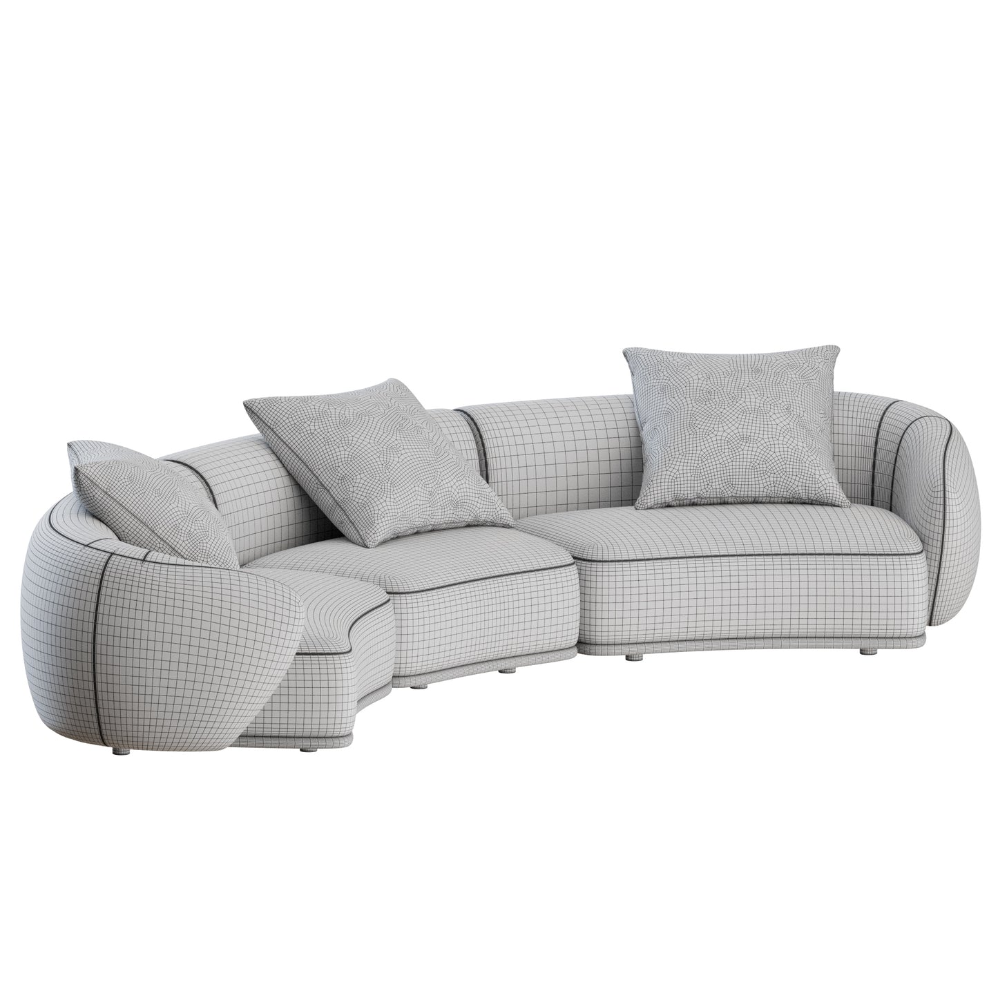 Rene Modular Curved Sofa by Meridiani 3D Model