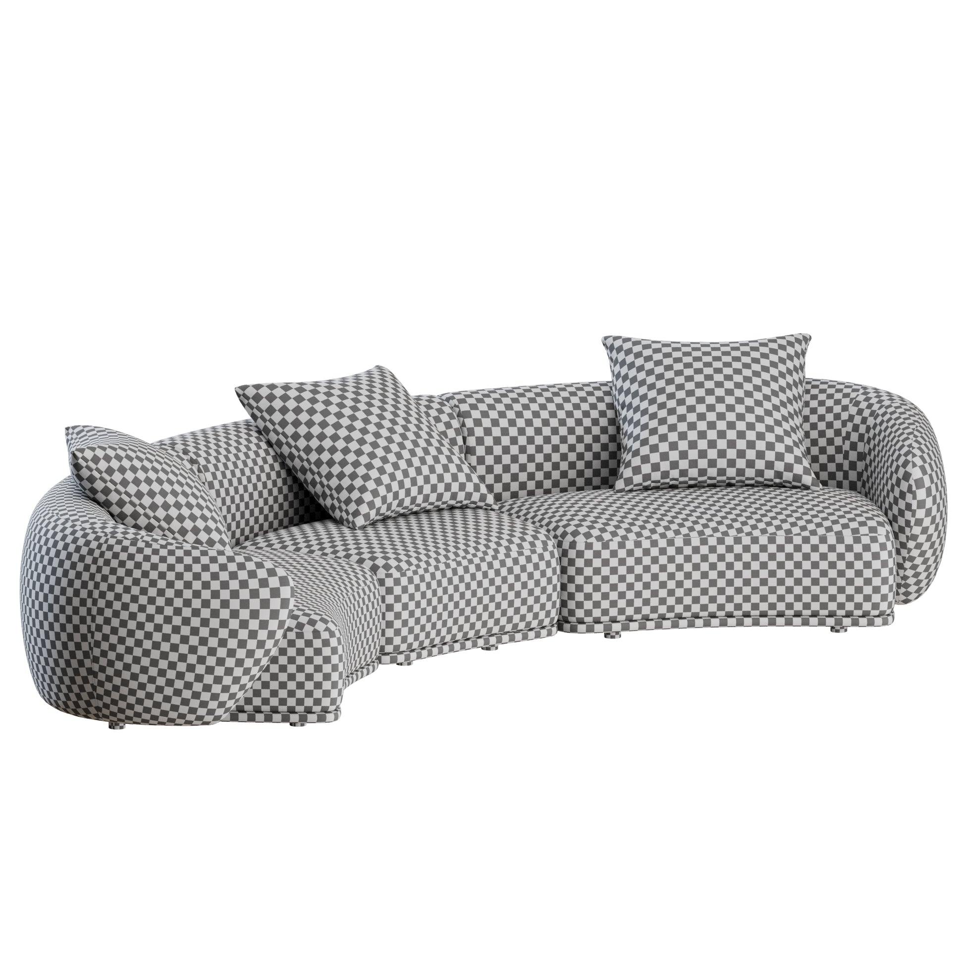 Rene Modular Curved Sofa by Meridiani 3D Model