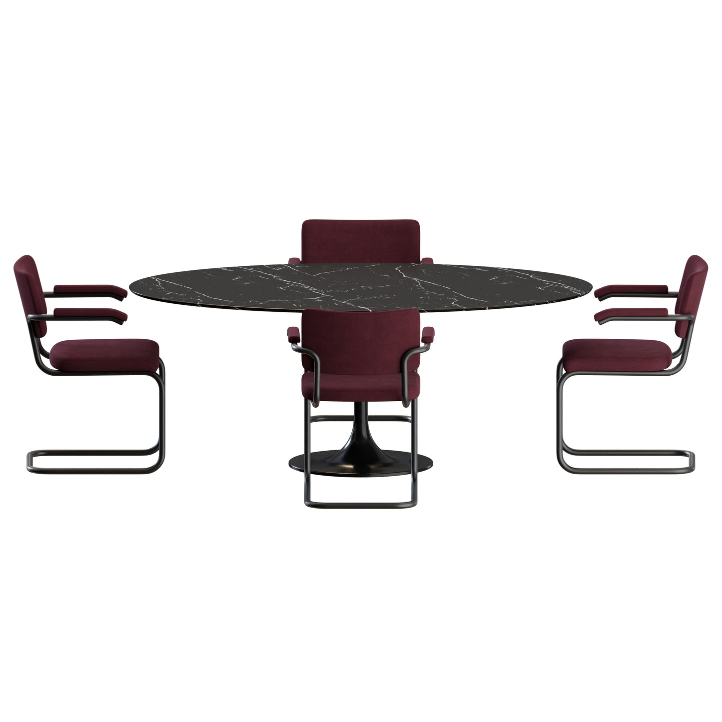 S 64 Chair Saarinen Table Dining Set 3D Model