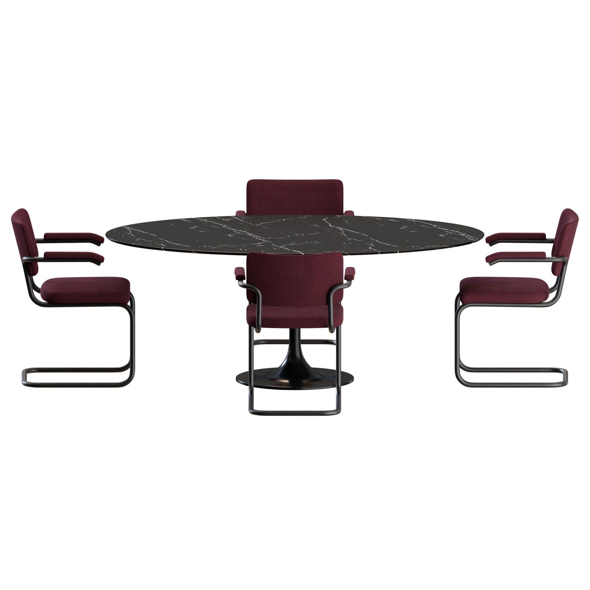 S 64 Chair Saarinen Table Dining Set 3D Model