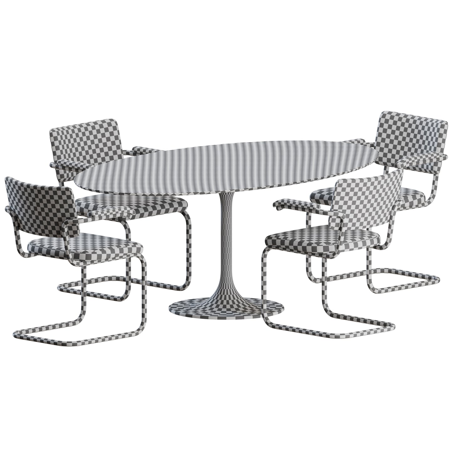 S 64 Chair Saarinen Table Dining Set 3D Model