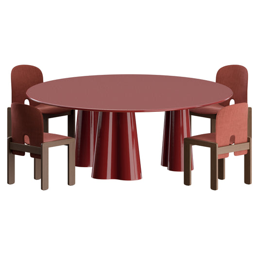 Scarpa 121 Dining Set by Afra and Topia Scarpa 3D Model