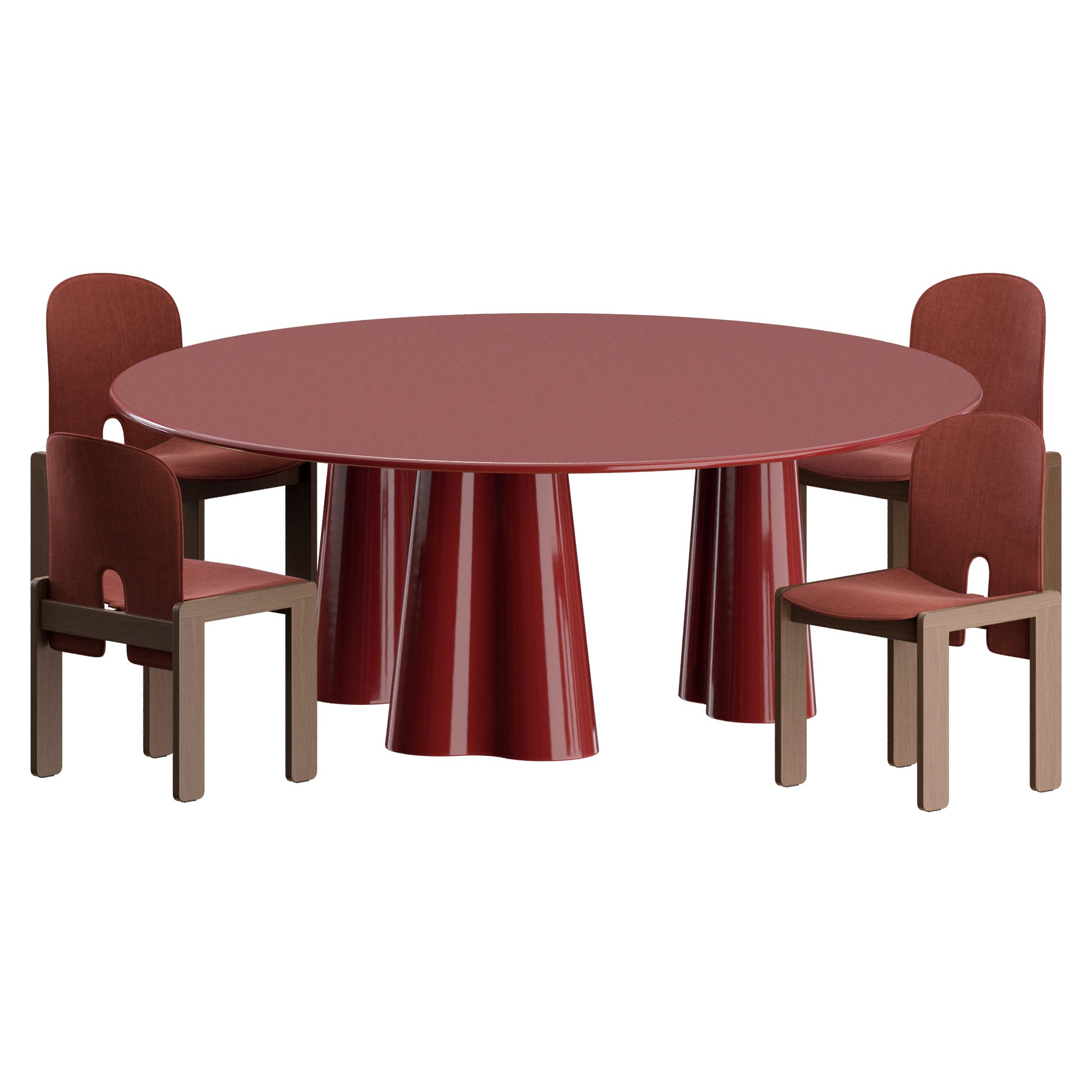 Scarpa 121 Dining Set by Afra and Topia Scarpa 3D Model