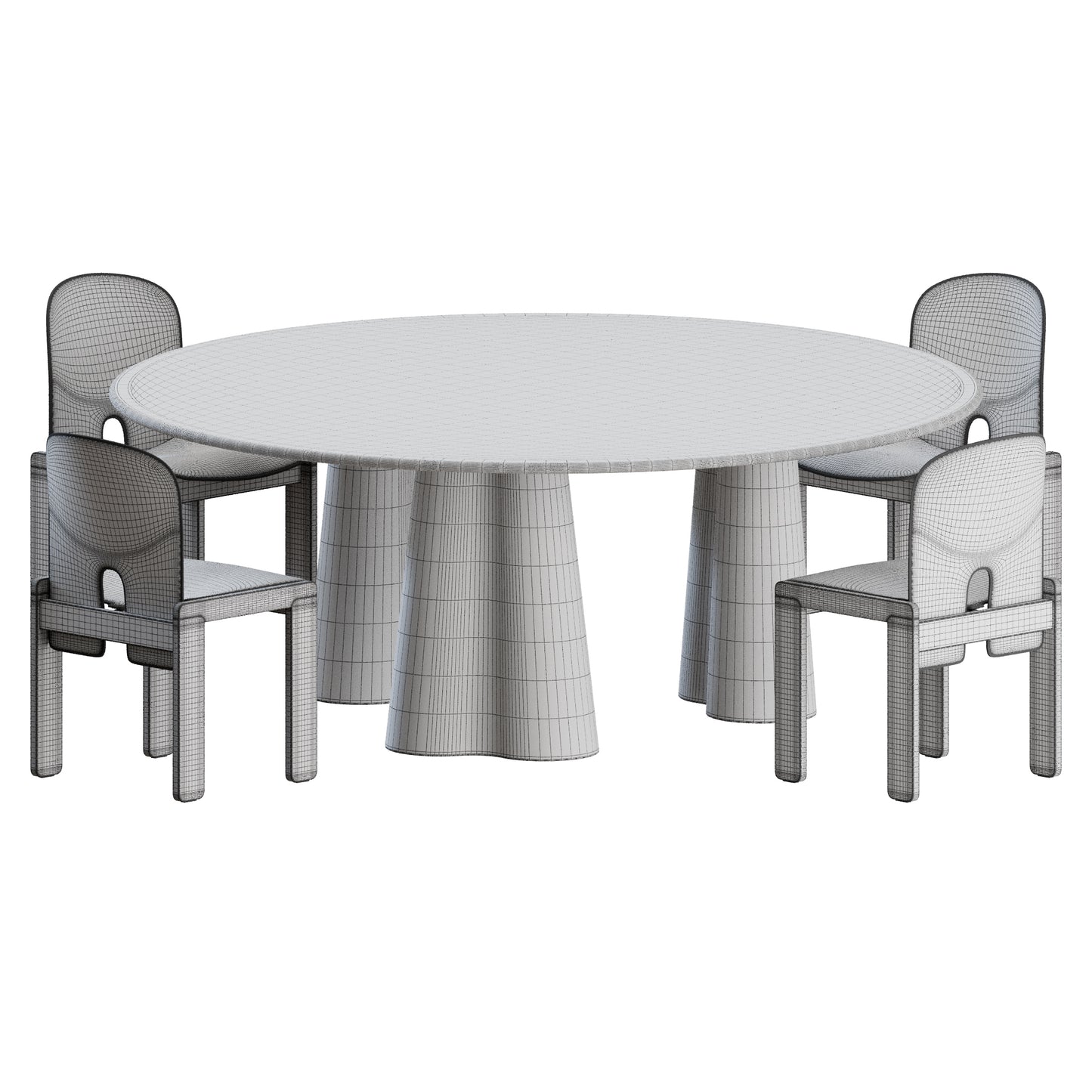 Scarpa 121 Dining Set by Afra and Topia Scarpa 3D Model