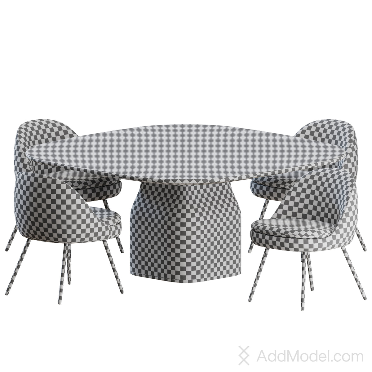 Sendai Chair Saki Table By Minotti 3D Model