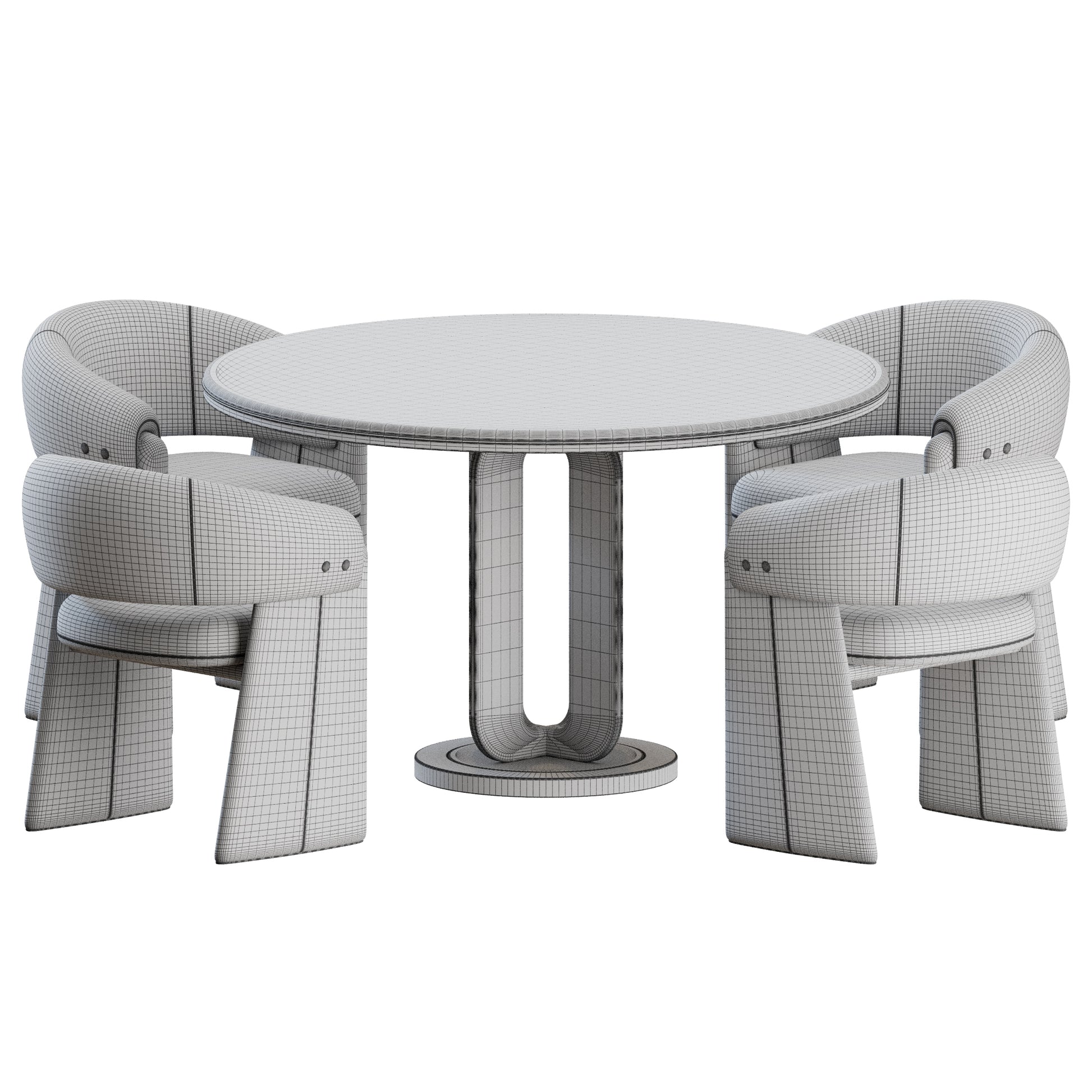 Shelbourne Chair Girard Table by Mezzo Collection 3D Model