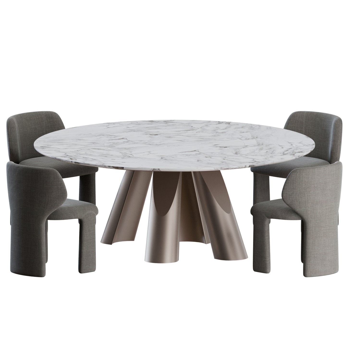 Sienna Side Chair Prince Table by Arketipo 3D Model