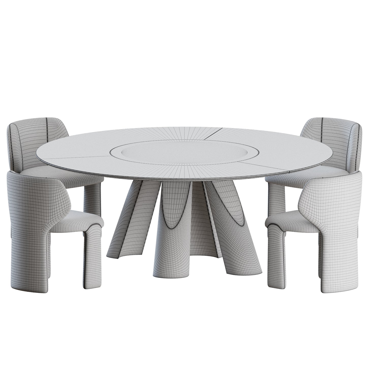 Sienna Side Chair Prince Table by Arketipo 3D Model