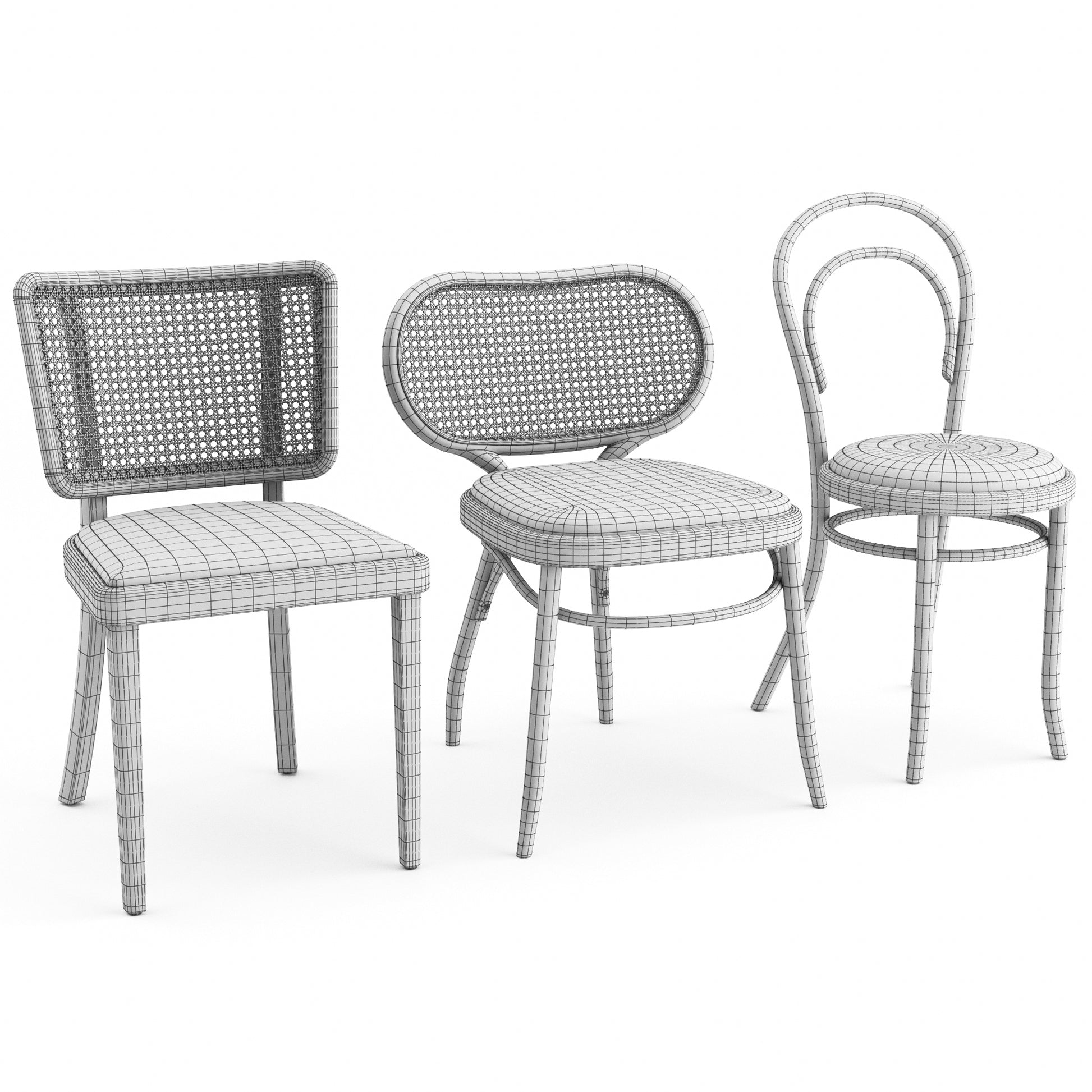 Sölden Chair + Bodystuhl Chair + N. 14 Chair By Gebrüder Thonet Vienna 3D model on Add Model