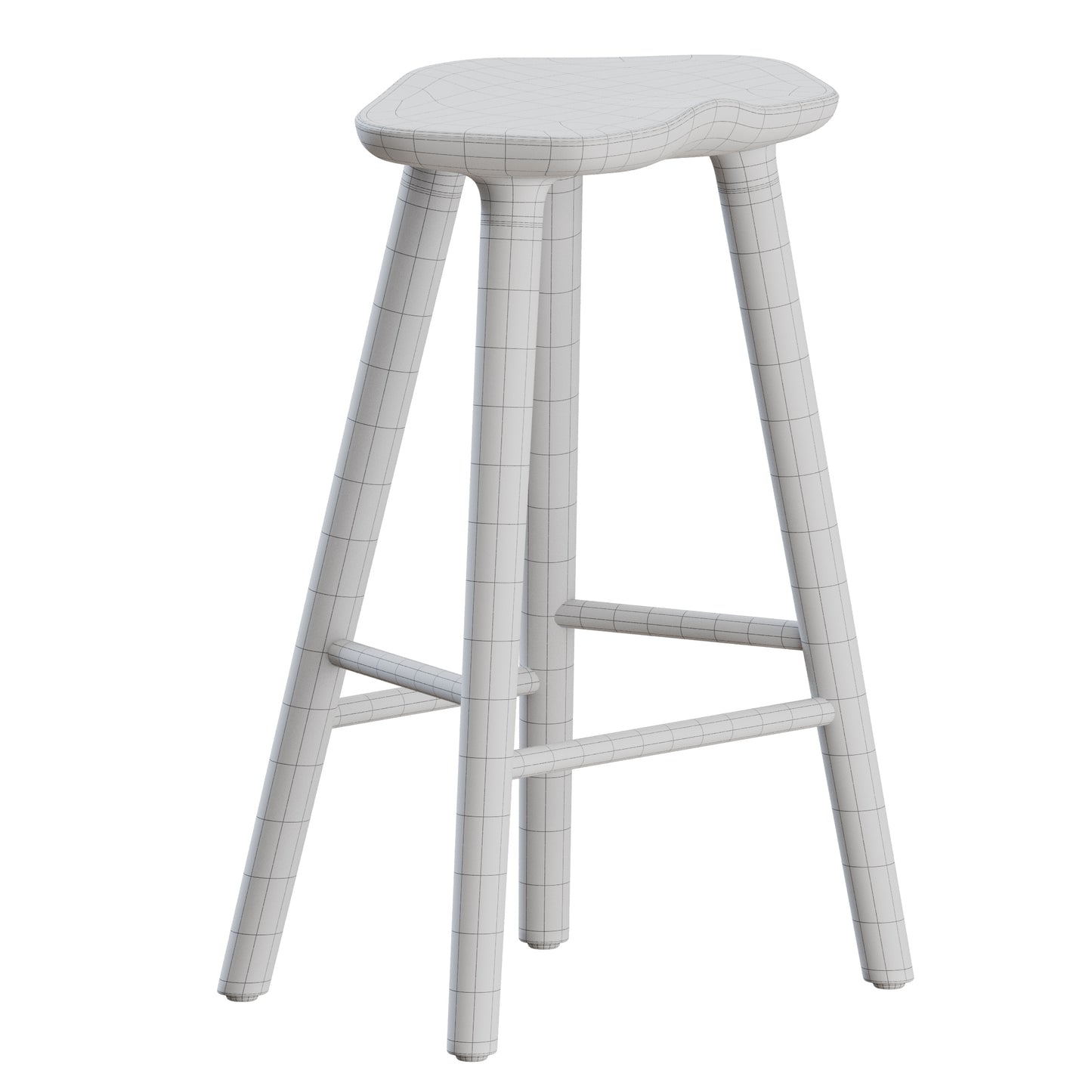 Tam Counter Stool 4 Legs by Peca Estudio 3D Model