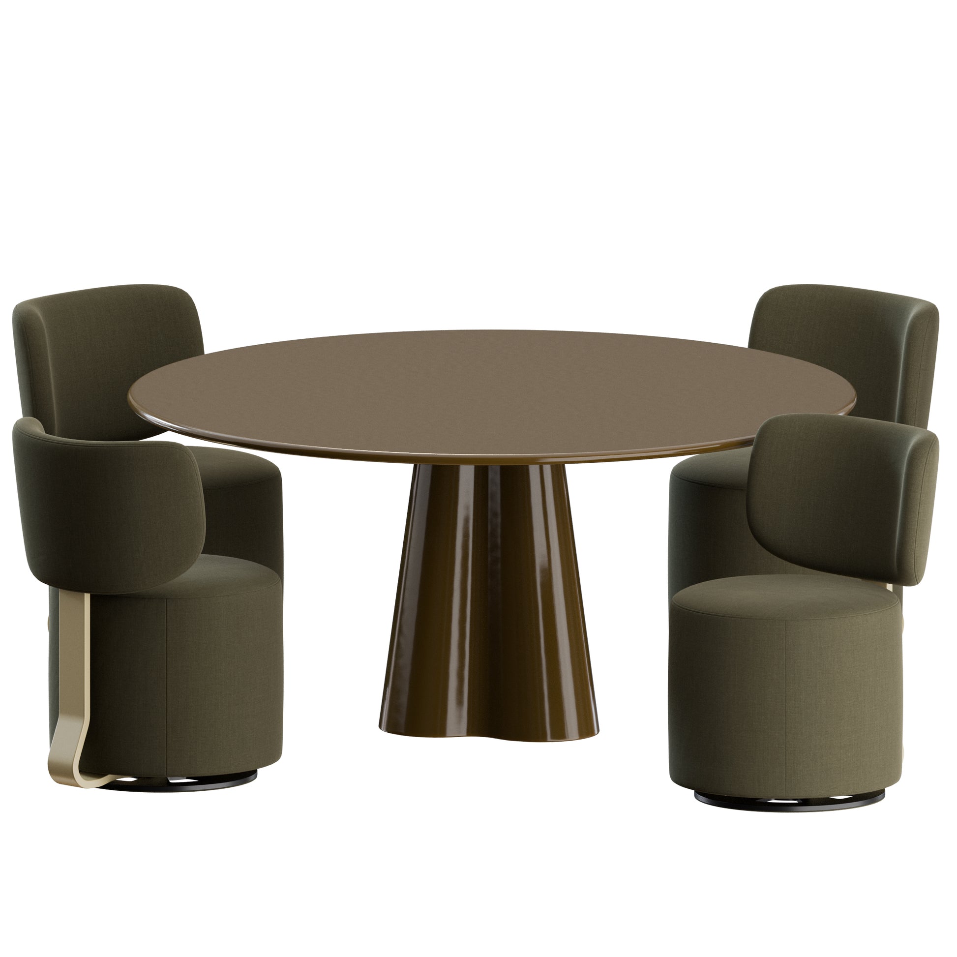 Tamburound Chair Treflo Table by Cassina 3D Model