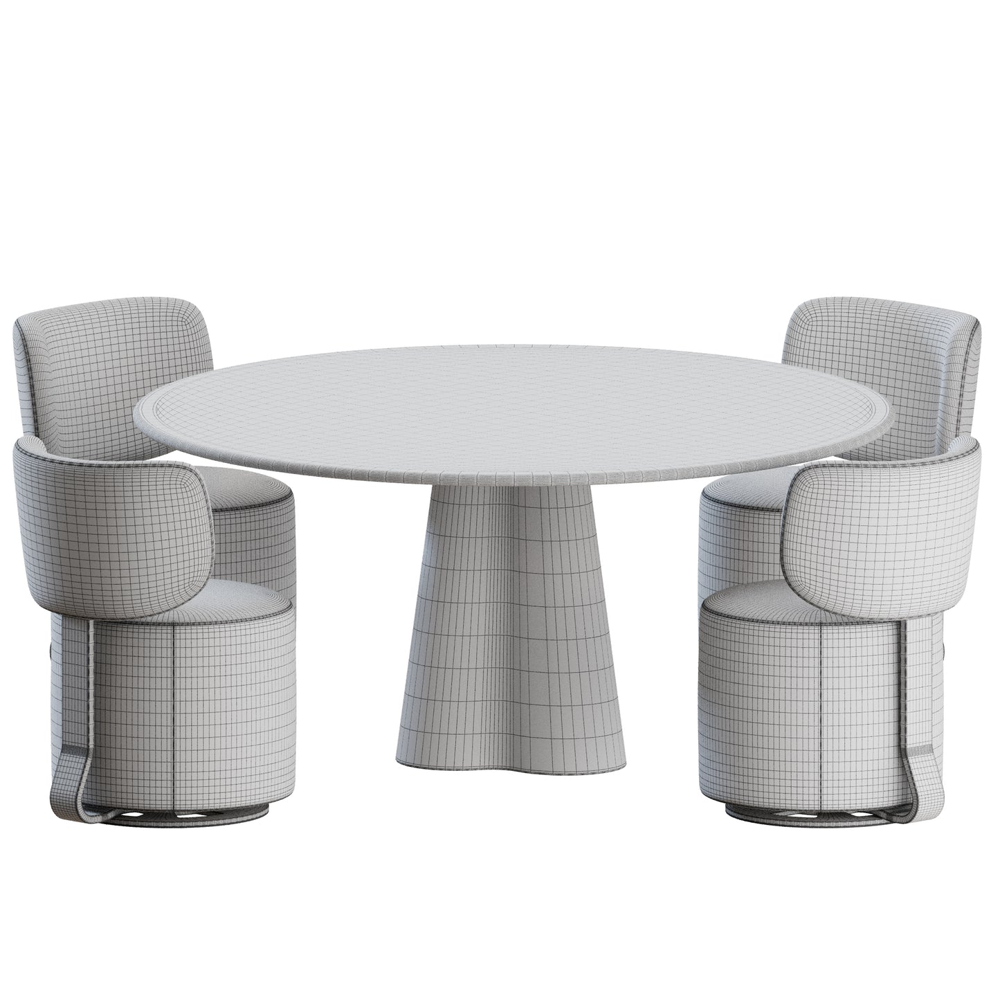 Tamburound Chair Treflo Table by Cassina 3D Model