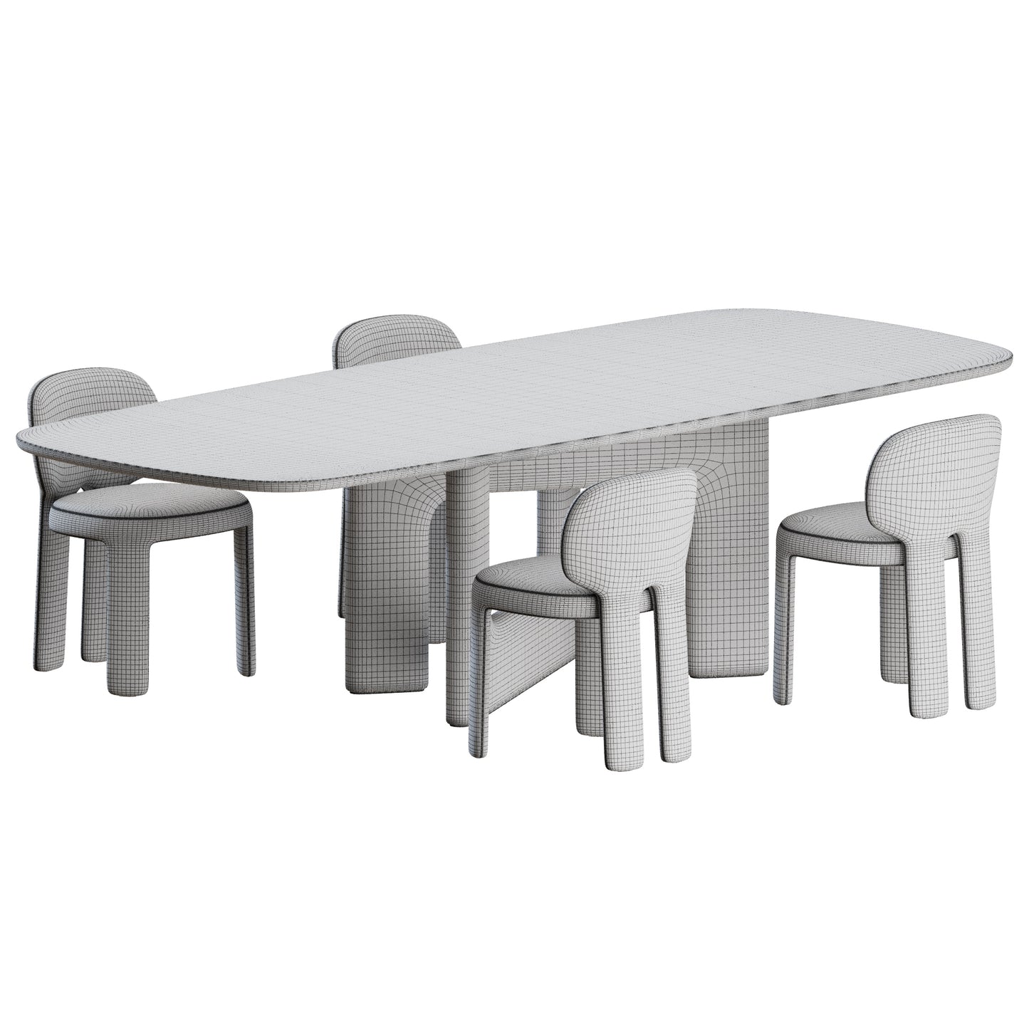 Teia Chair Liaison Table by Bonaldo 3D Model