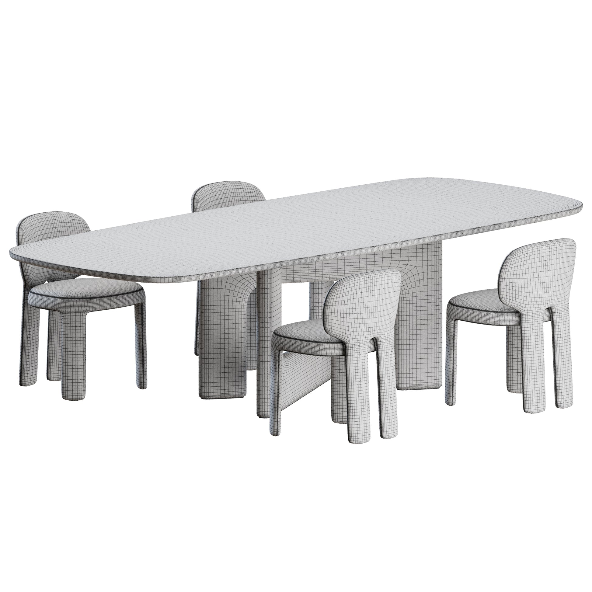 Teia Chair Liaison Table by Bonaldo 3D Model