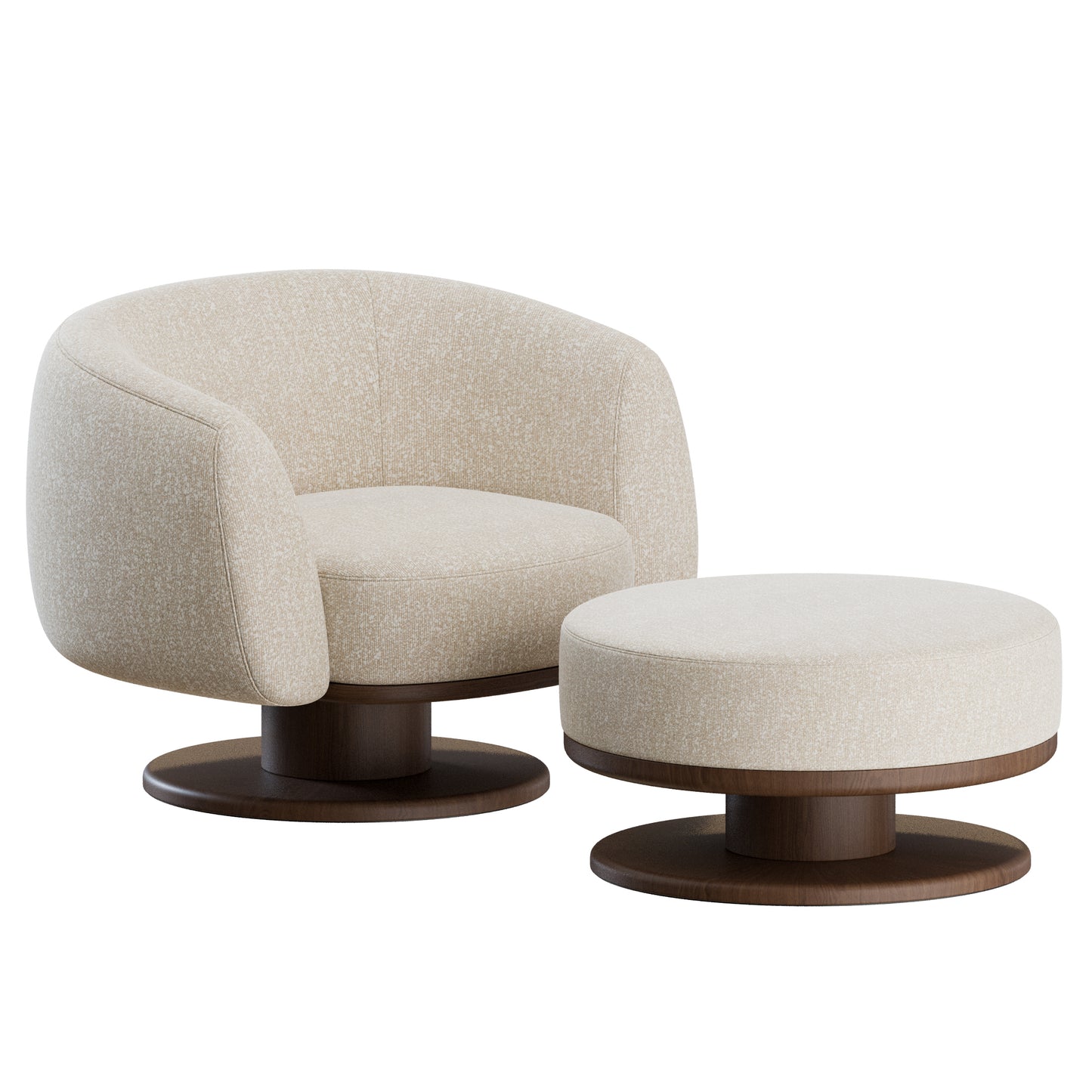 Vesta Armchair and Pouf by Pierre Frey 3D Model