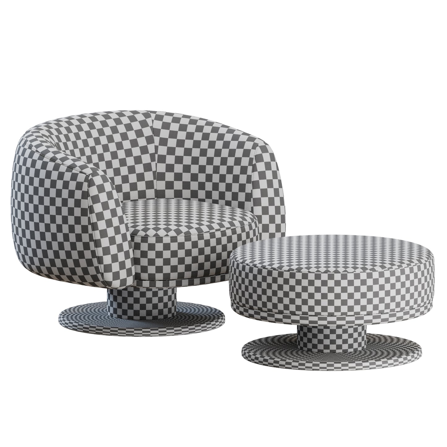 Vesta Armchair and Pouf by Pierre Frey 3D Model