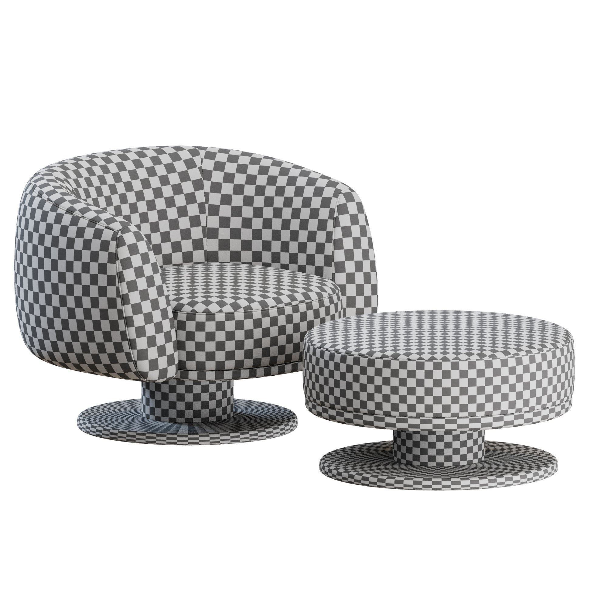 Vesta Armchair and Pouf by Pierre Frey 3D Model