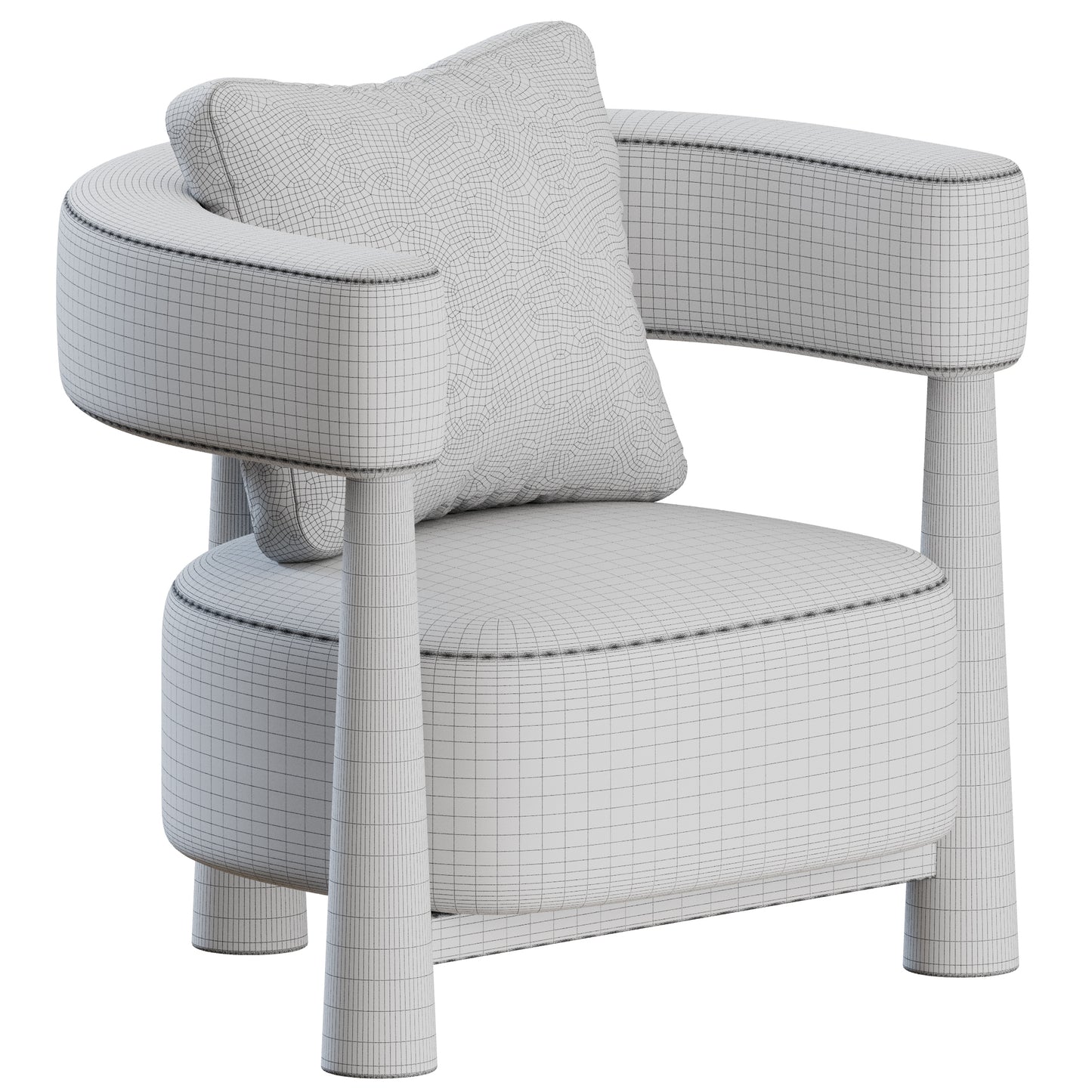 Wooden Armchair by Studio Glustin 3D Model