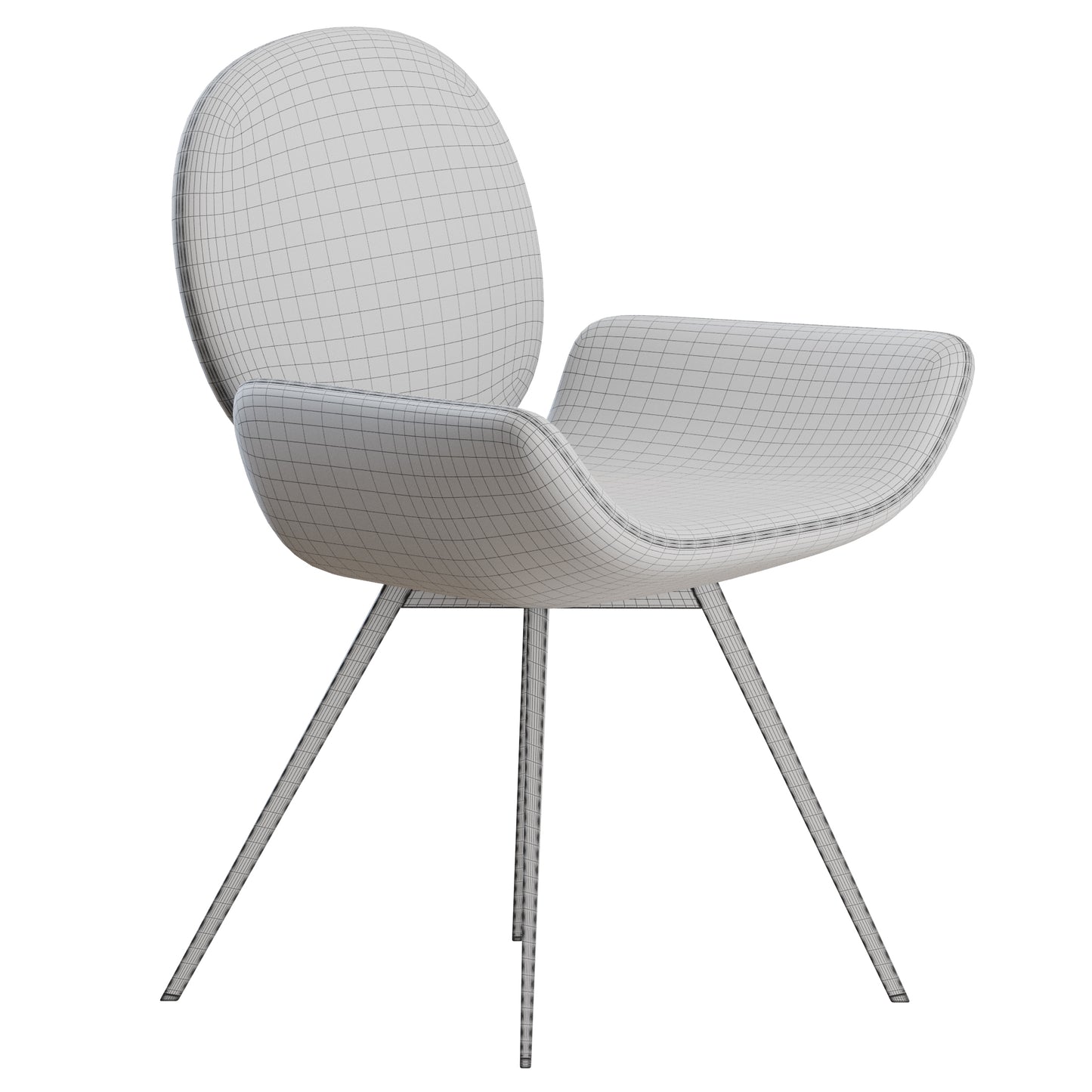 Youbi Chair Metal Legs by Bonaldo 3D Model