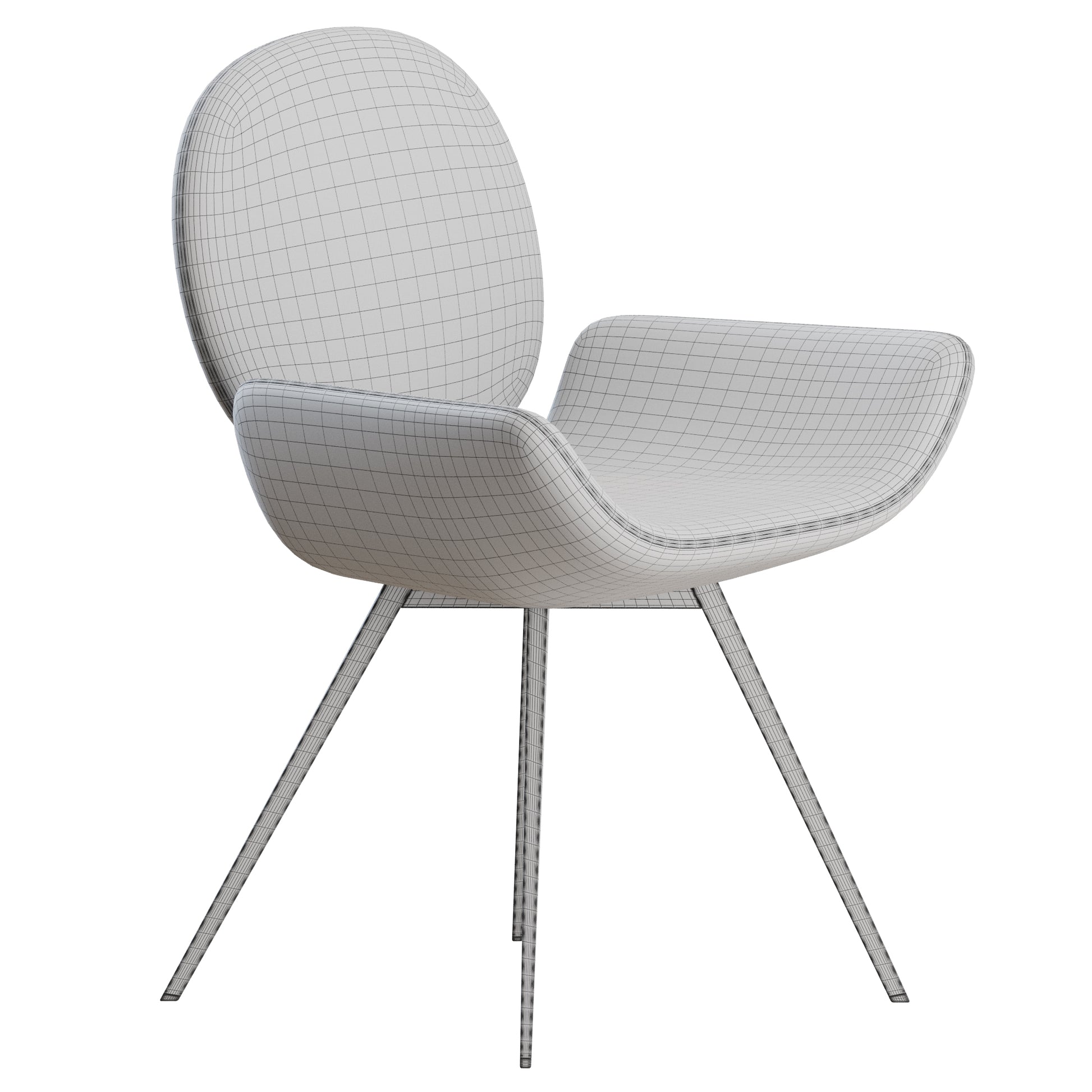 Youbi Chair Metal Legs by Bonaldo 3D Model