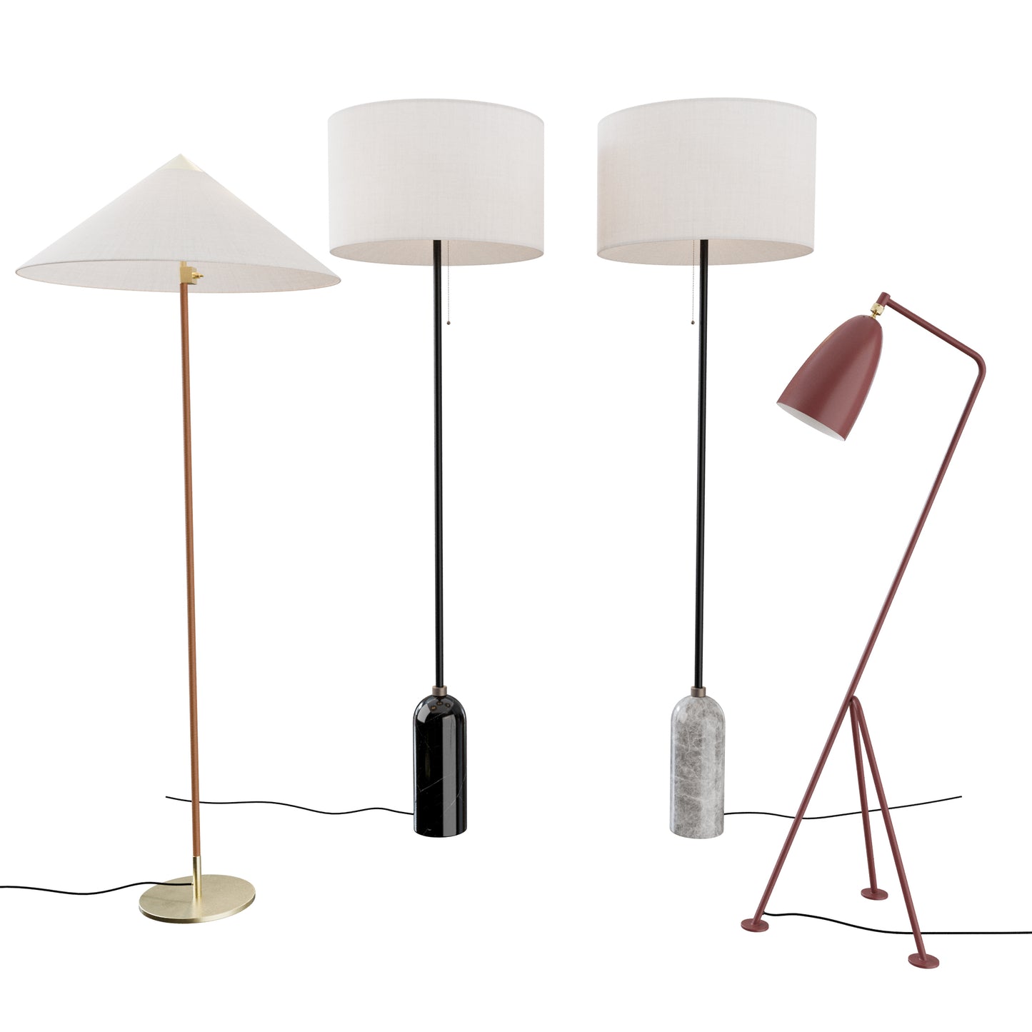 Gubi Floor Lamps Collection 3D Model