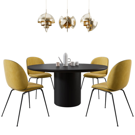 Beetle Chair + Moon Dining Table Round + Multi-Lite Pendant By Gubi 3D Model