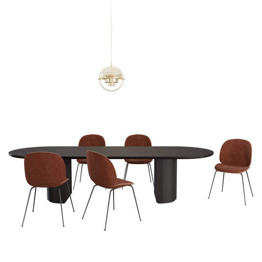 Beetle Chair - Moon Dining Table - Multi Lite Pendant By Gubi