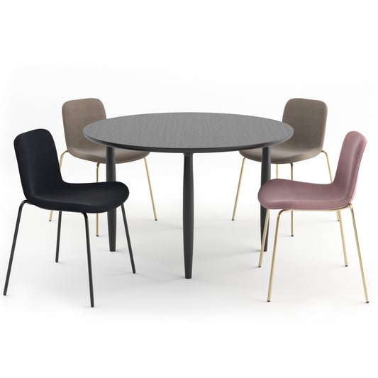 Langue Chair Soft + Oku Round Dining Table By Norr11 3D Model