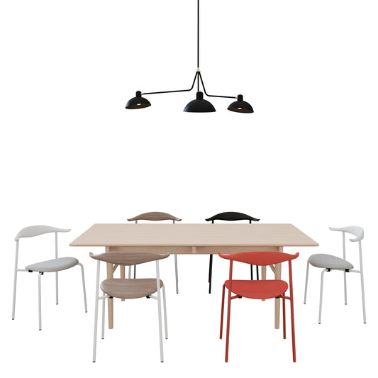 Carl Hansen Dining Set + Waldorf Triple Light Lambert & Fils 3D Model