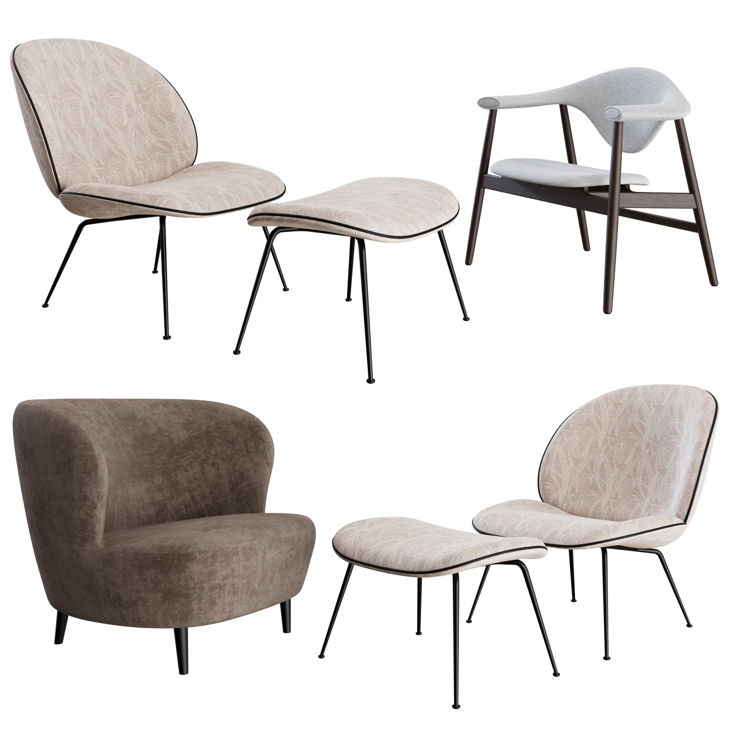 Gubi Lounge Chairs 3D Model