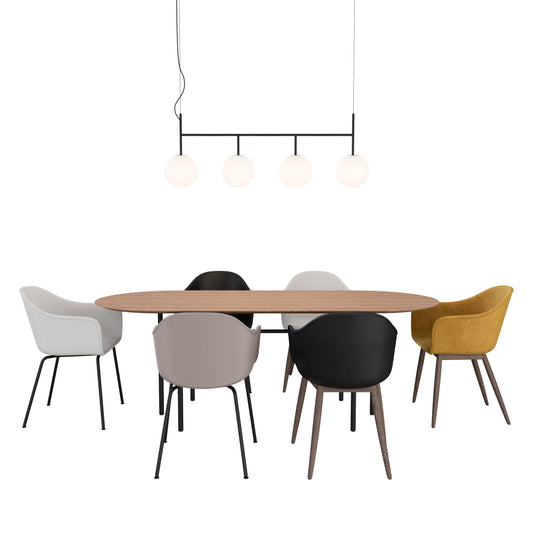 Harbor Chair Upholstery + Snaregade Oval Table + TR Bulb Suspension By MenuSpace 3D Model