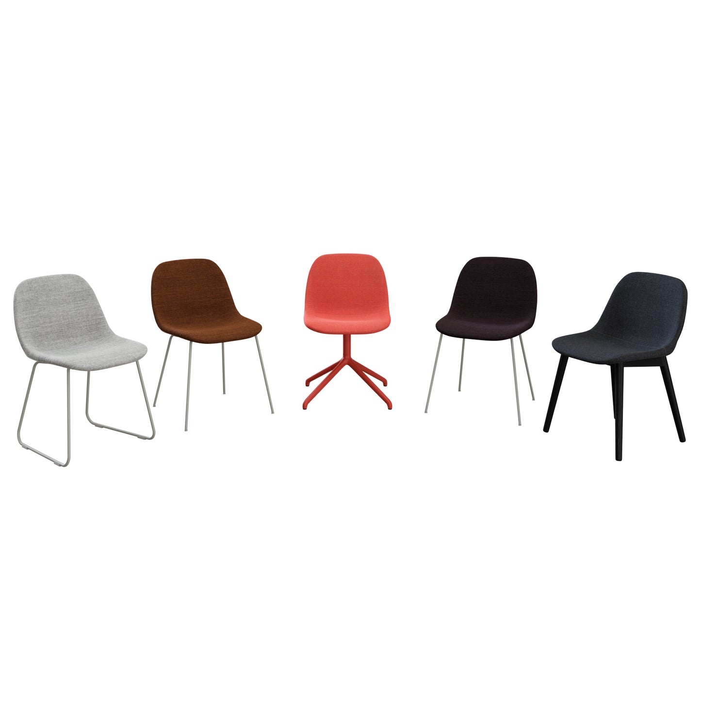 Fiber Side Chairs + 70/70 Table By Muuto 3D Model