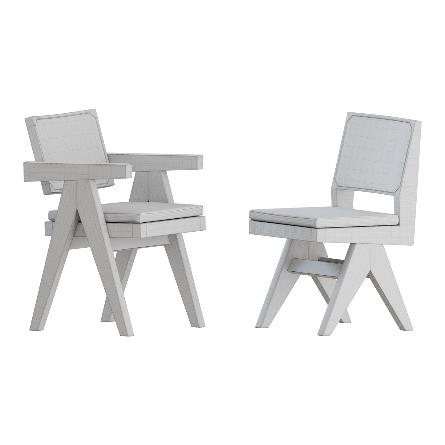 Pierre Jeanneret Chairs 3D Model