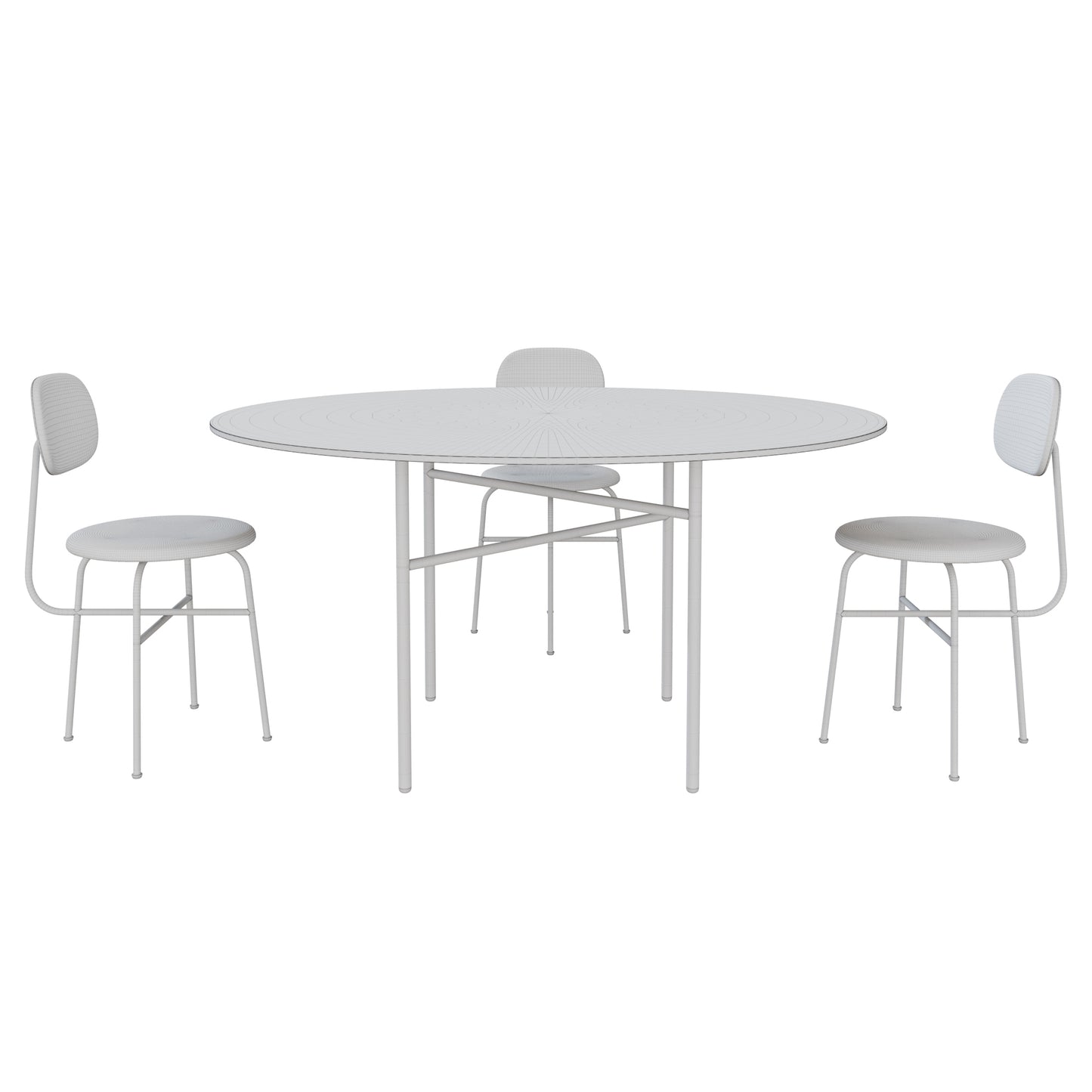 Afteroom Dining Chair Plus + Snaregade Table Round By MenuSpace 3D Model